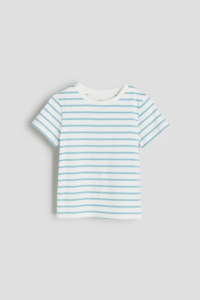 5-pack cotton T-shirts - Turquoise/Striped/Navy blue/Grey marl/Black/Green/Light beige/Dark blue/Striped/dc - 3
