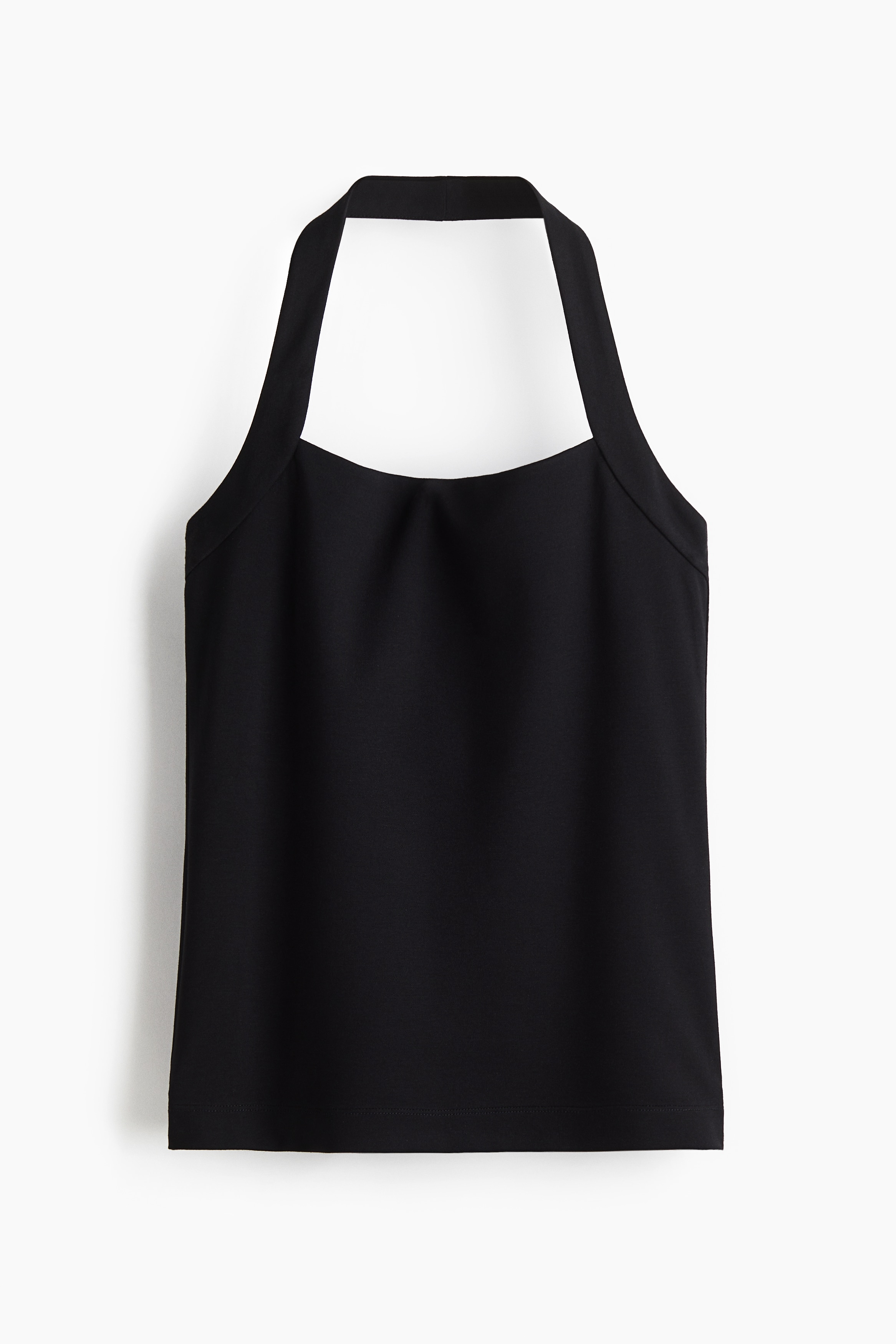 Halterneck Top - Black/Dark brown/White