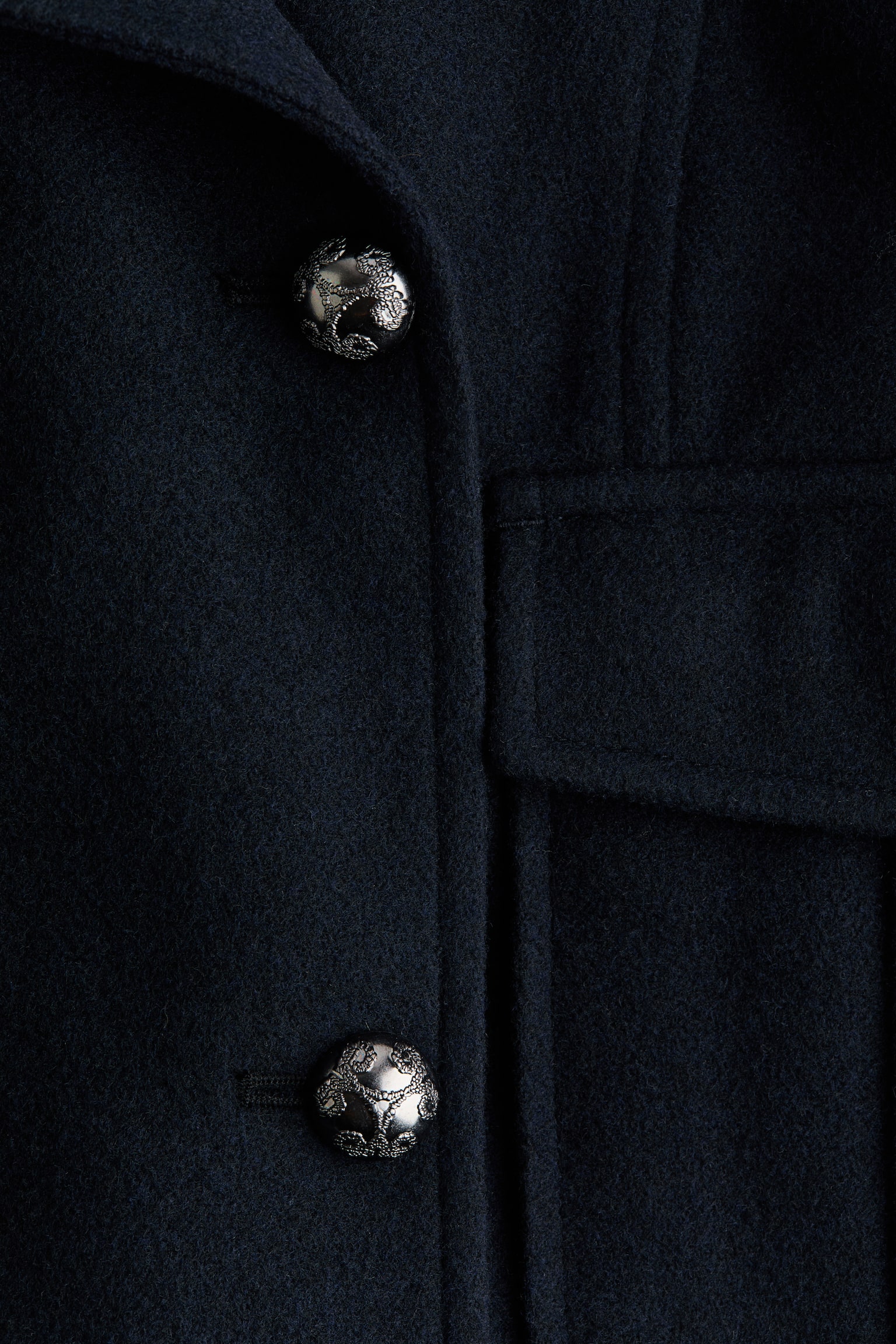 Женская куртка H&M Double-Breasted Funnel-Collar, цвет: Тёмно-синий — фото 6