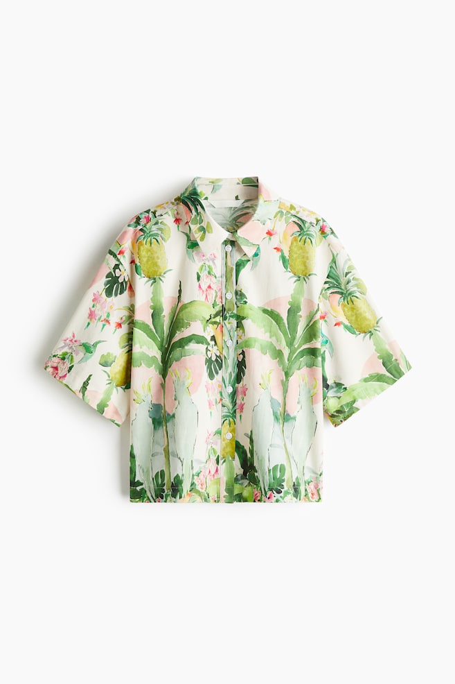 Pattern Cotton Shirt - Light pink/Pattern - 1