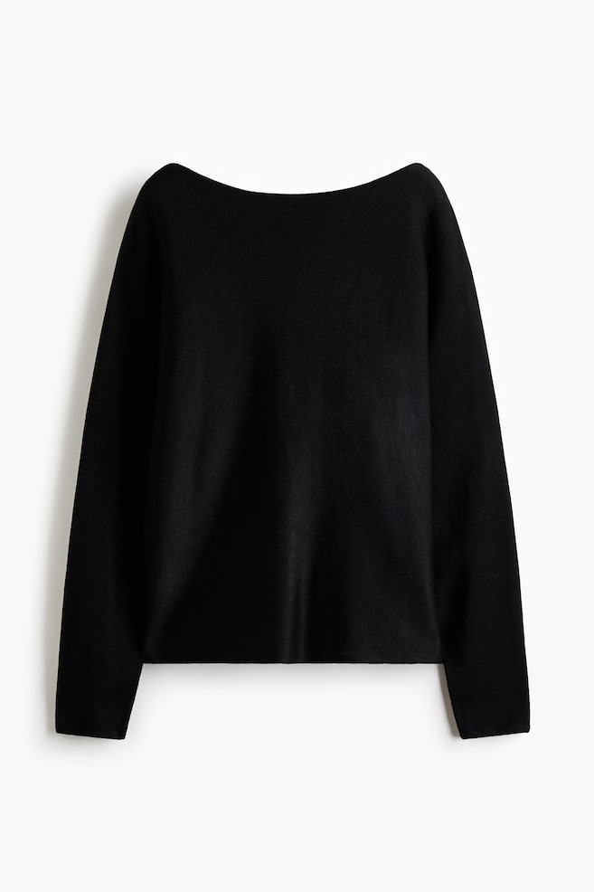 Off-the-Shoulder Sweater - Black/Brown/Dark gray/Dark brown/Light beige - 1