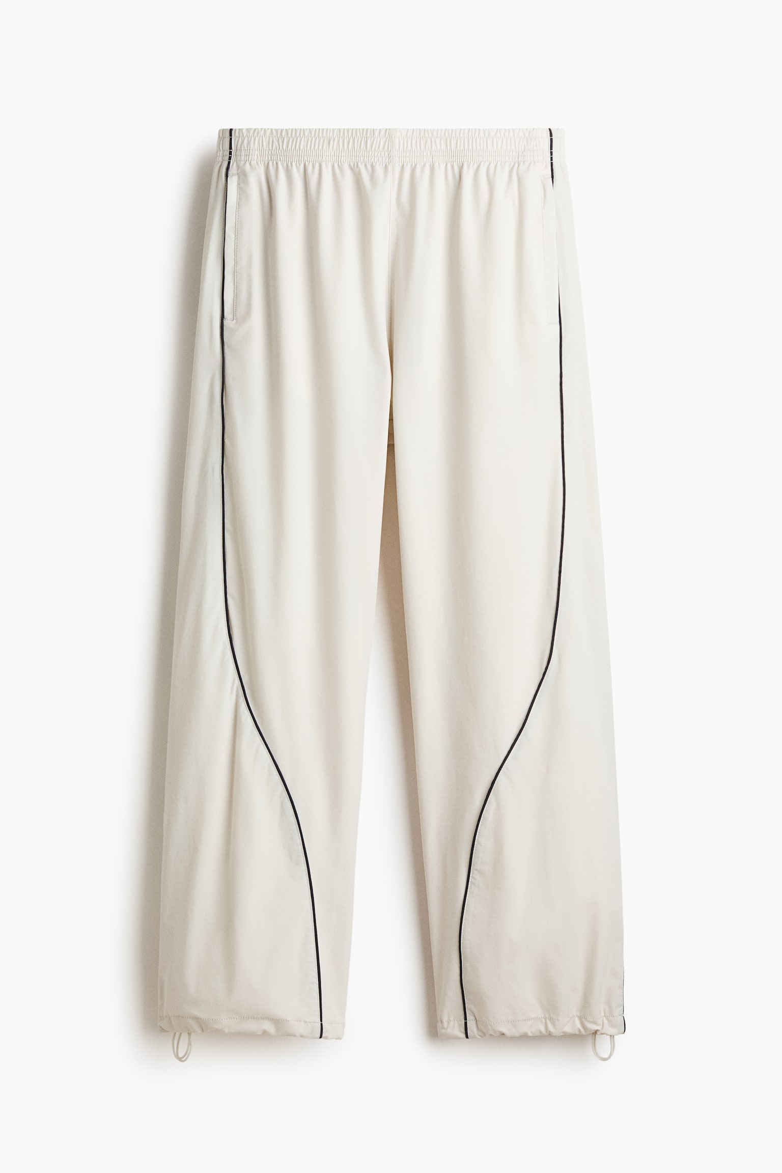 Relaxed-Fit Track Pants - Light beige/Black/Light gray - 1