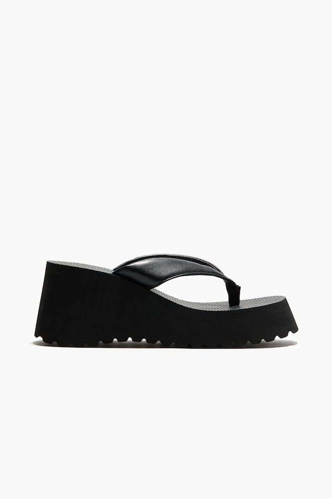 Sandalias de tacón puente - Negro/Rojo/Negro/Café oscuro - 1