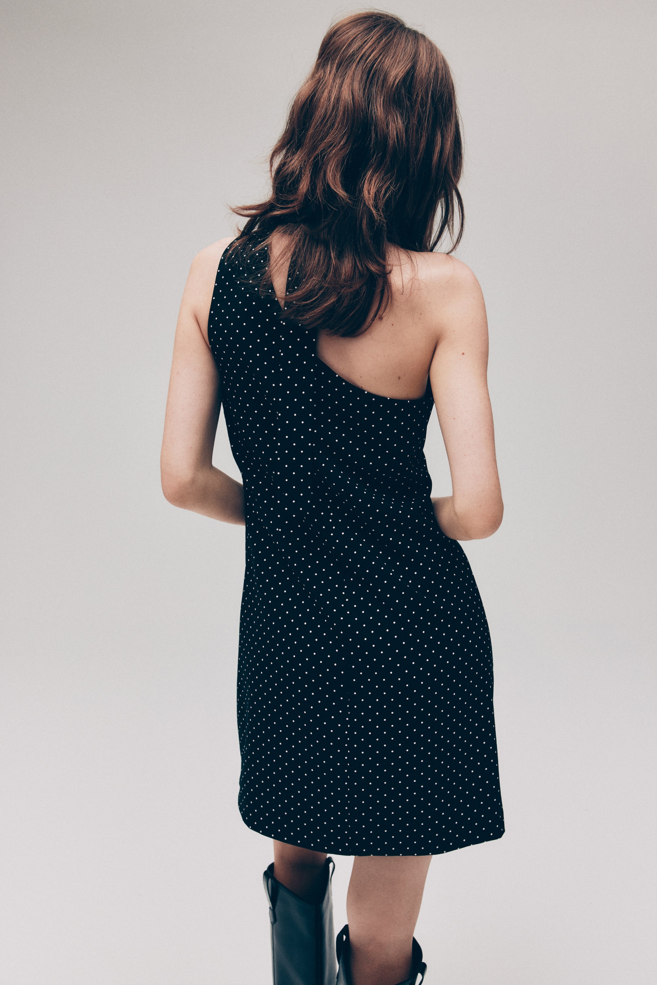 View larger image: One-shoulder dress - Black/Spotted - Ladies | H&M 3
