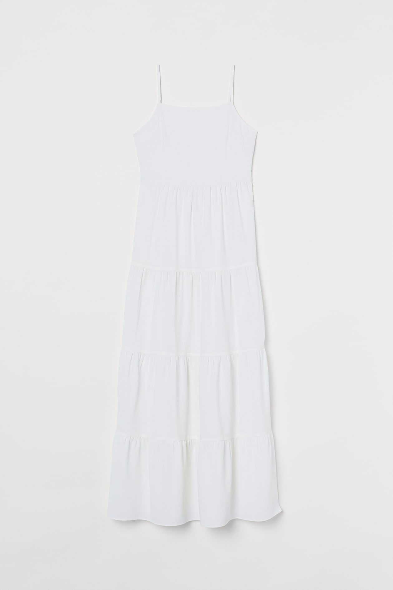 Crêped Maxi Dress - Sleeveless - Maxi - White - Ladies | H&M US