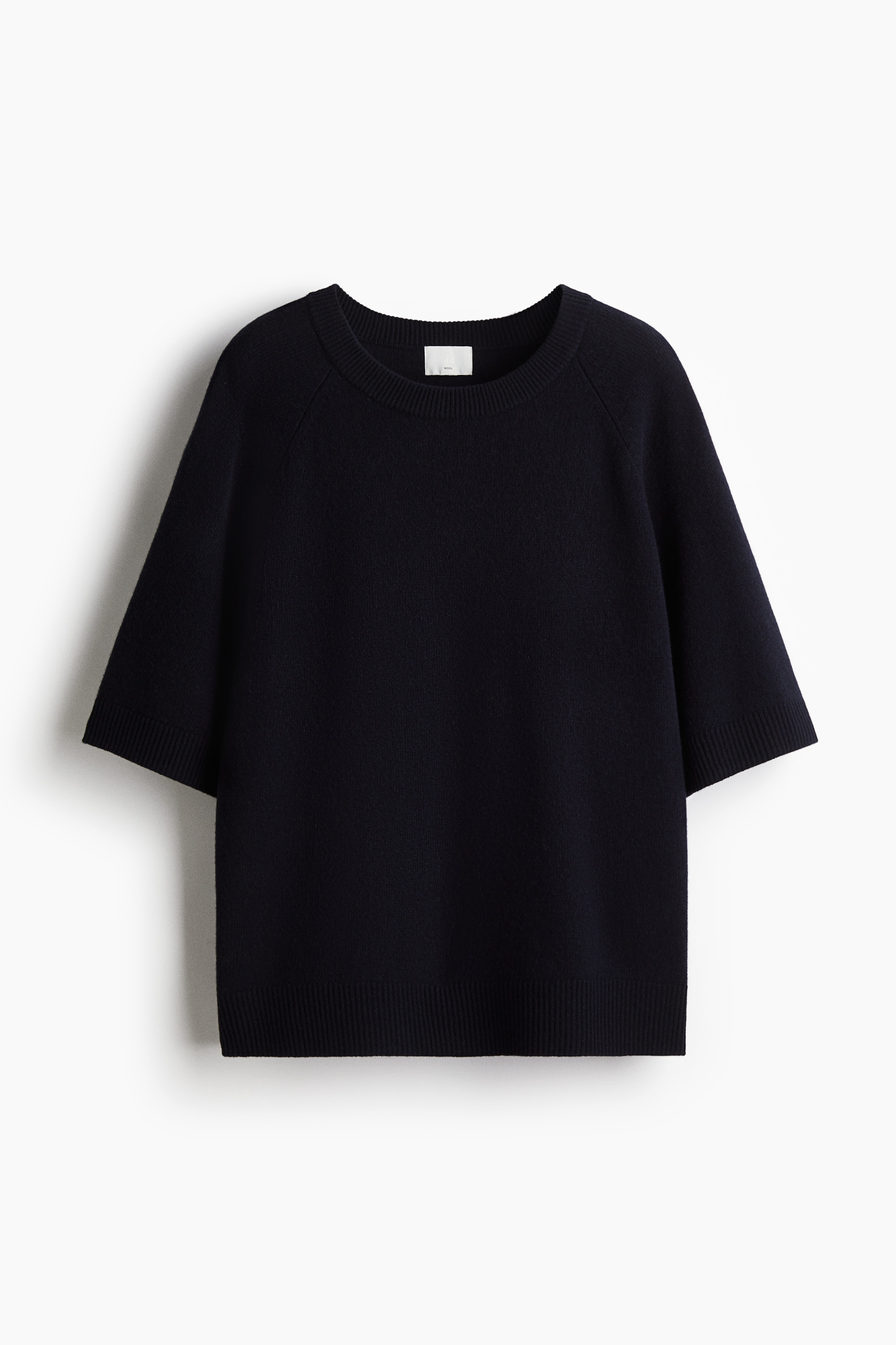 Oversized Wool T-Shirt - Navy blue