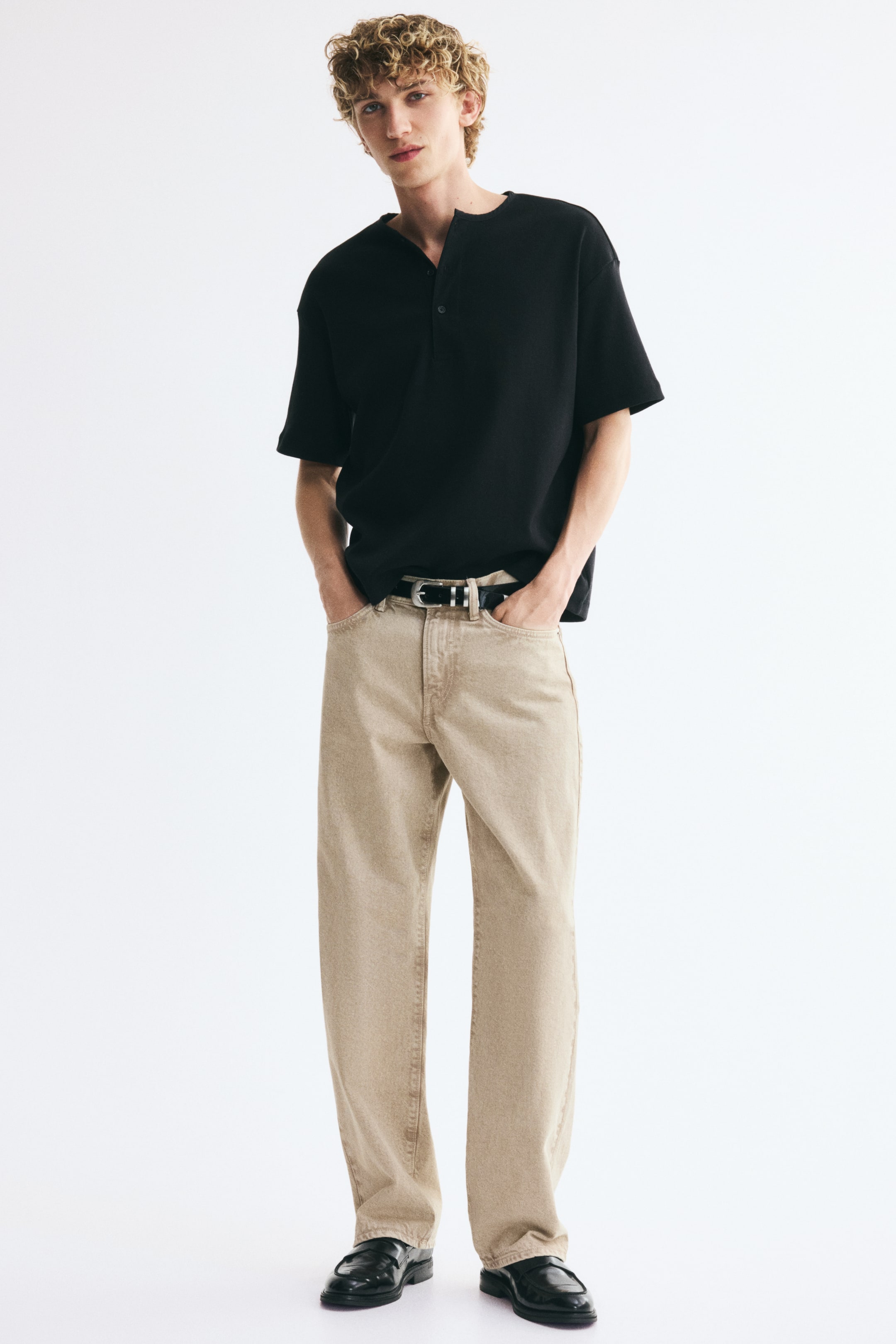 查看大圖: 休閒牛仔褲 - 灰米色 - Men | H&M 1