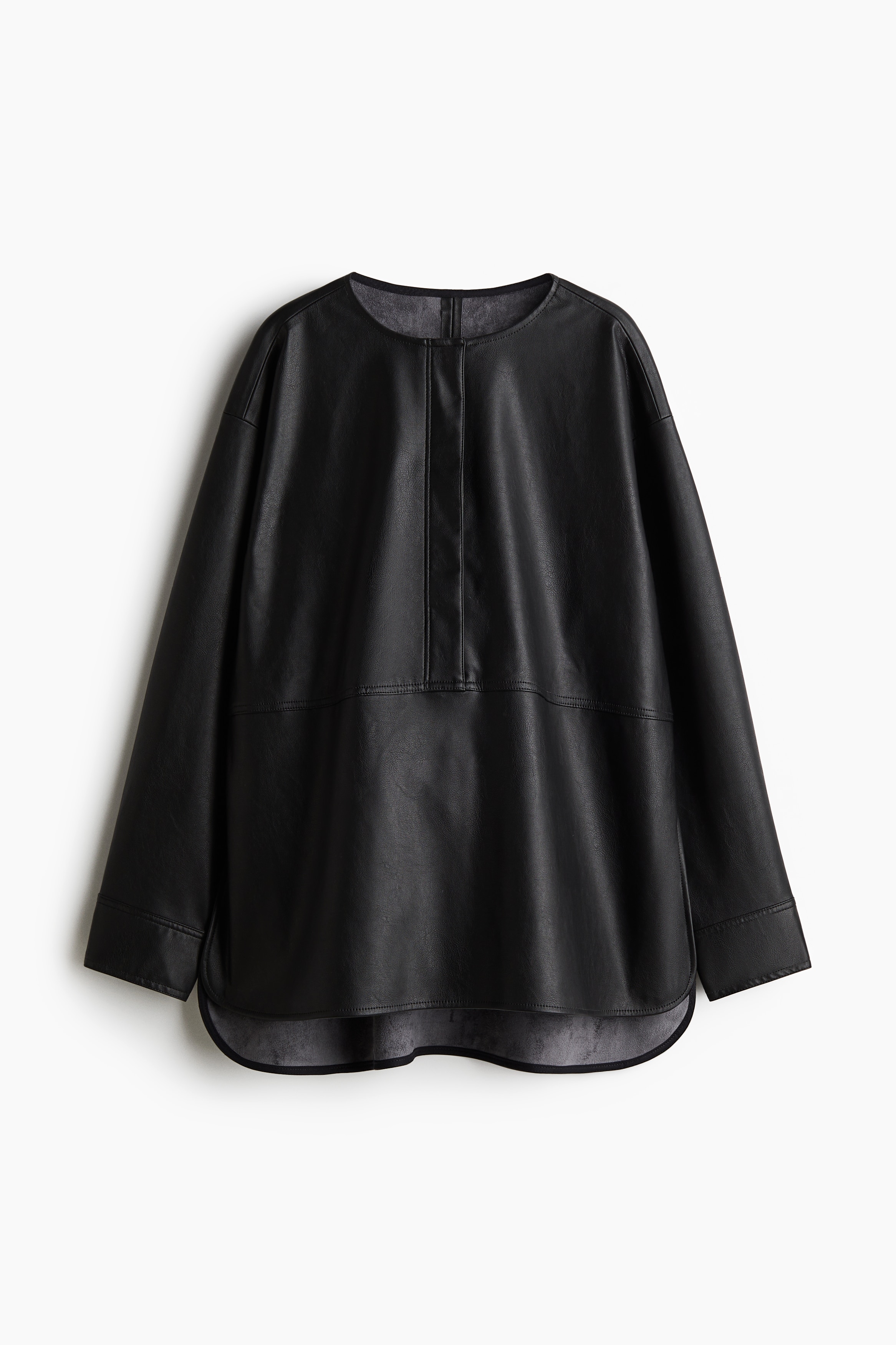 塗層套穿式女衫 - 黑色