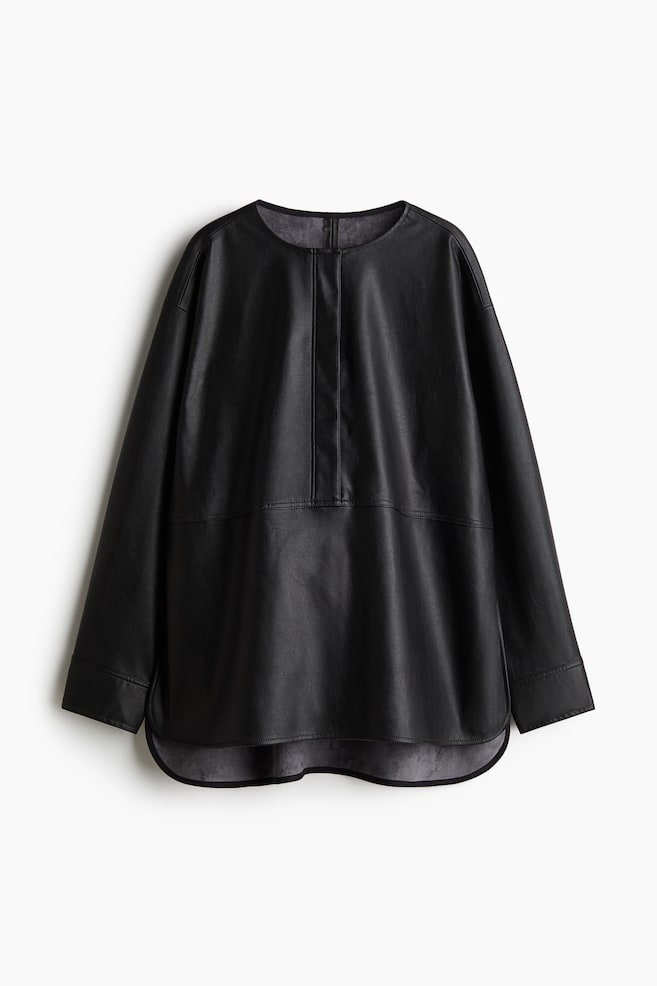 Camicetta popover con coating - Nero - 1