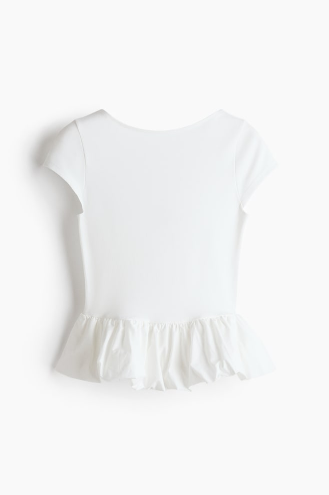 Ponte Bubble-Hem Top - White - 1