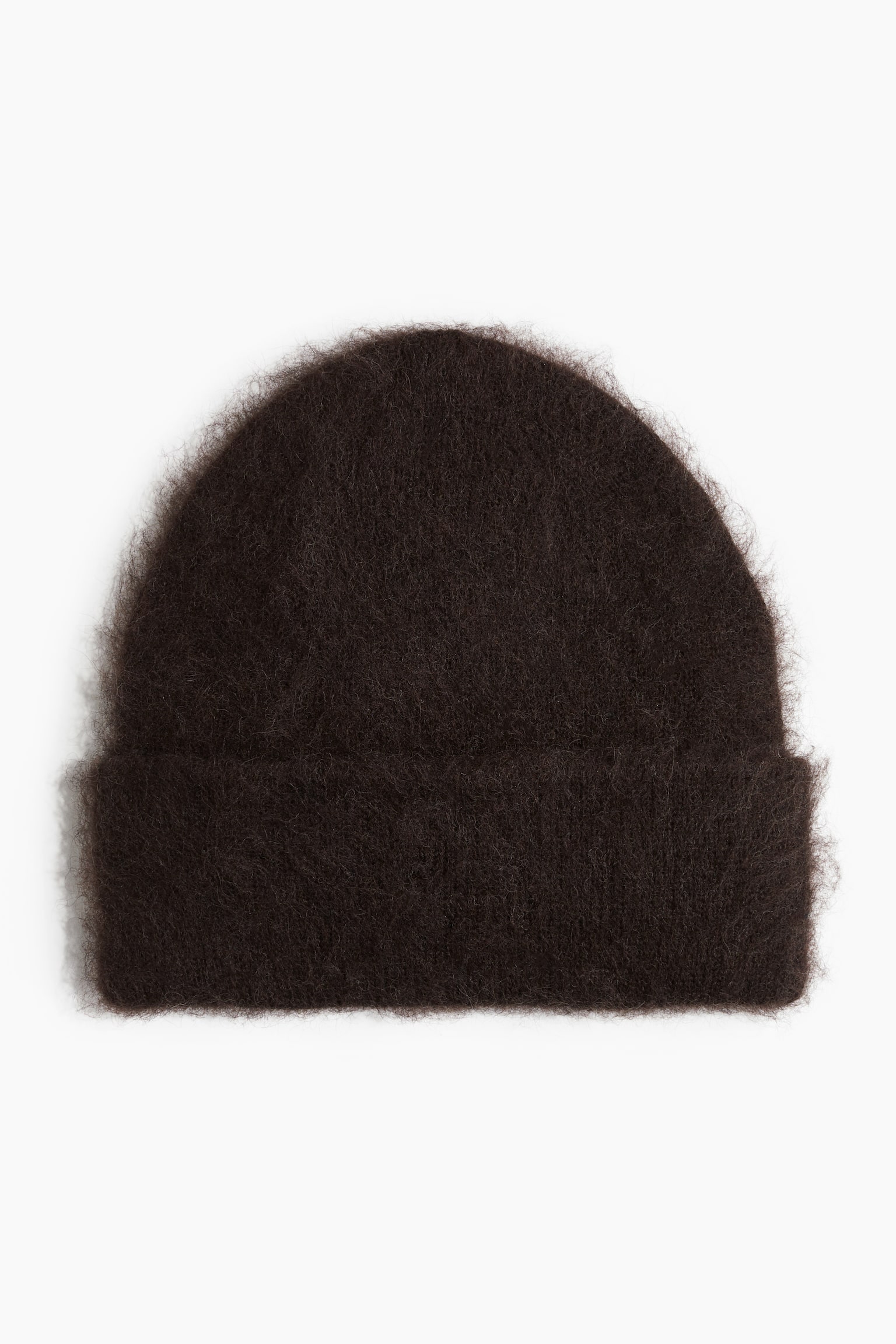 Fuzzy wool-blend beanie - Dark brown/Black/Beige/Dark beige - 1