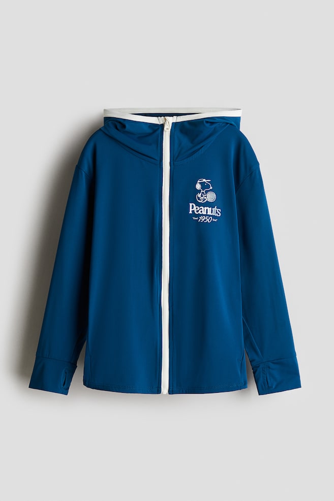 Printed jersey jacket - Blue/White - 1
