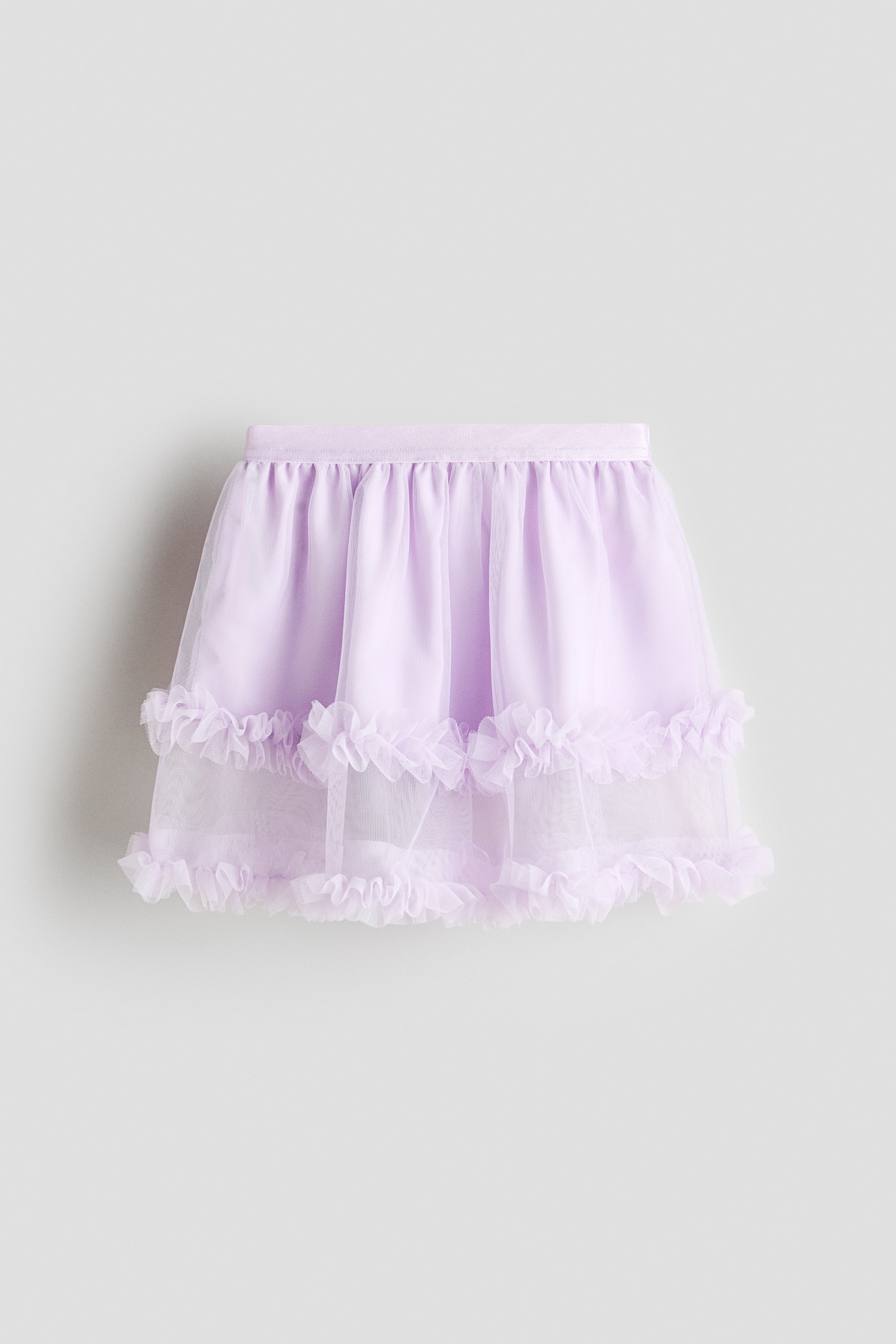 Frill-trimmed tulle skirt - Light purple/Black/Cream