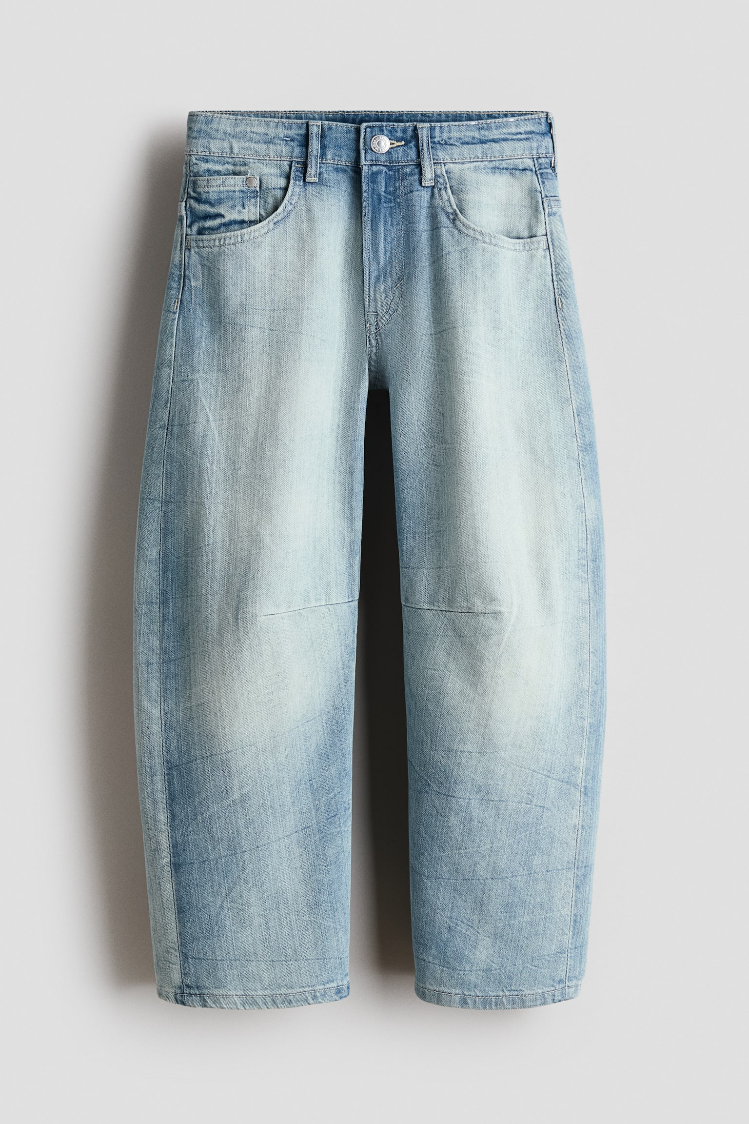 Loose-Fit Barrel Jeans - Light denim blue/Washed denim black - 1