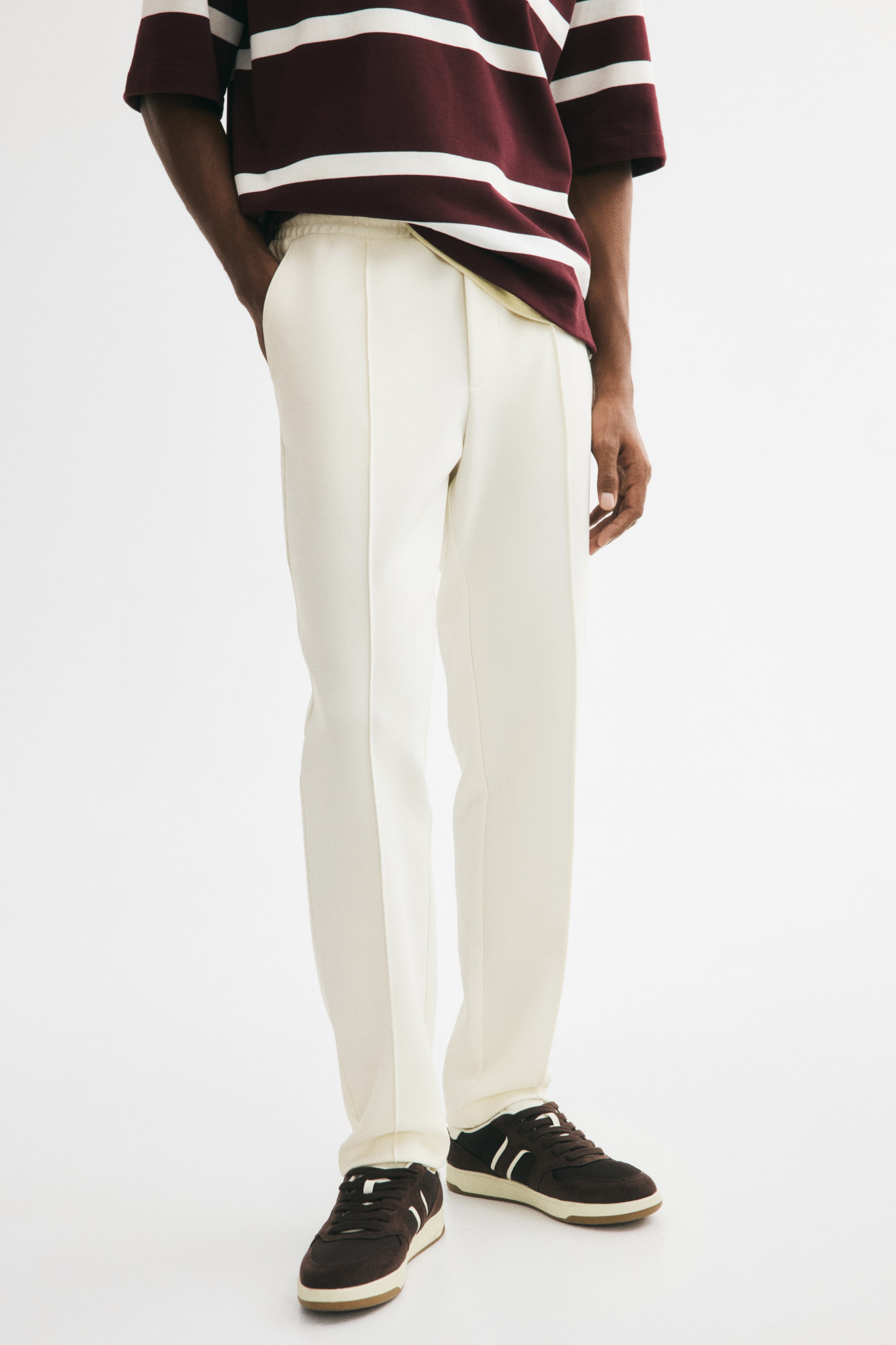 Regular-Fit Interlock Crease-Front Joggers