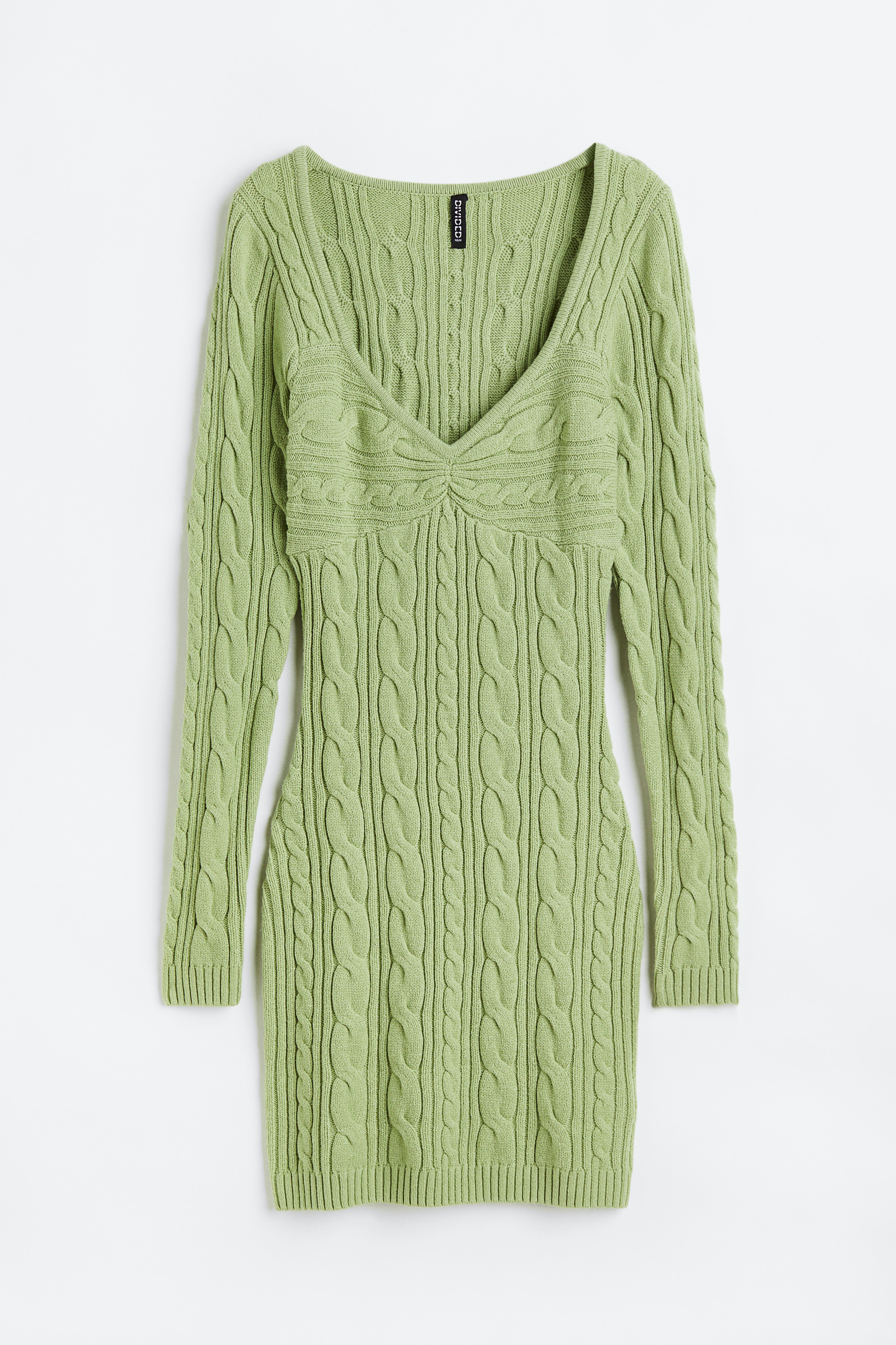 Cable knit Dress Light green Ladies H M CA