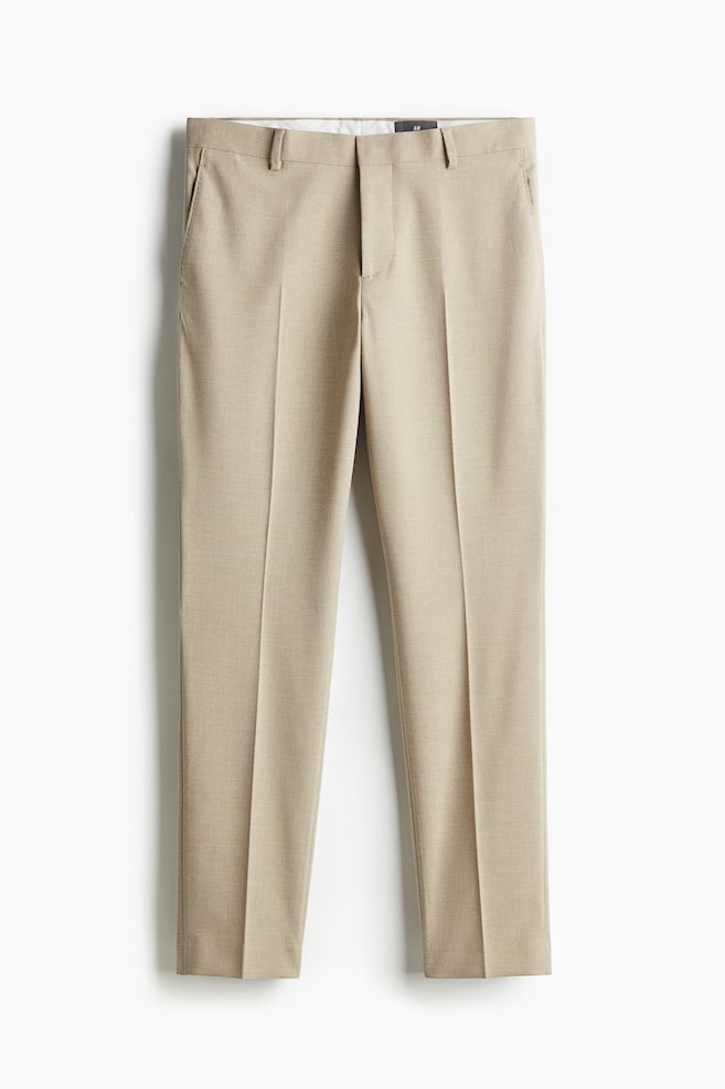 Spodnie garniturowe Slim Fit - Beżowy/Granatowy - 2