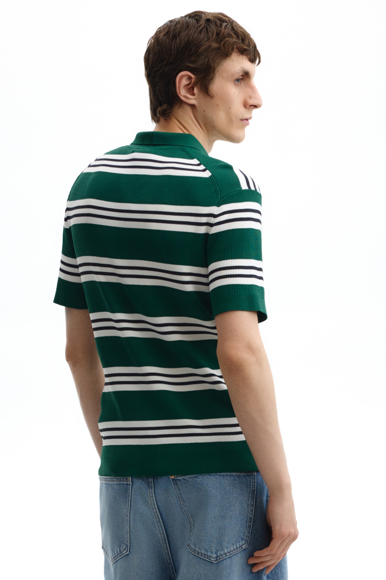 Regular Fit Polo shirt - Green/Striped/Blue/Striped - 3