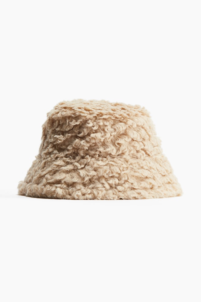 Fluffy bucket hat - Beige - 1