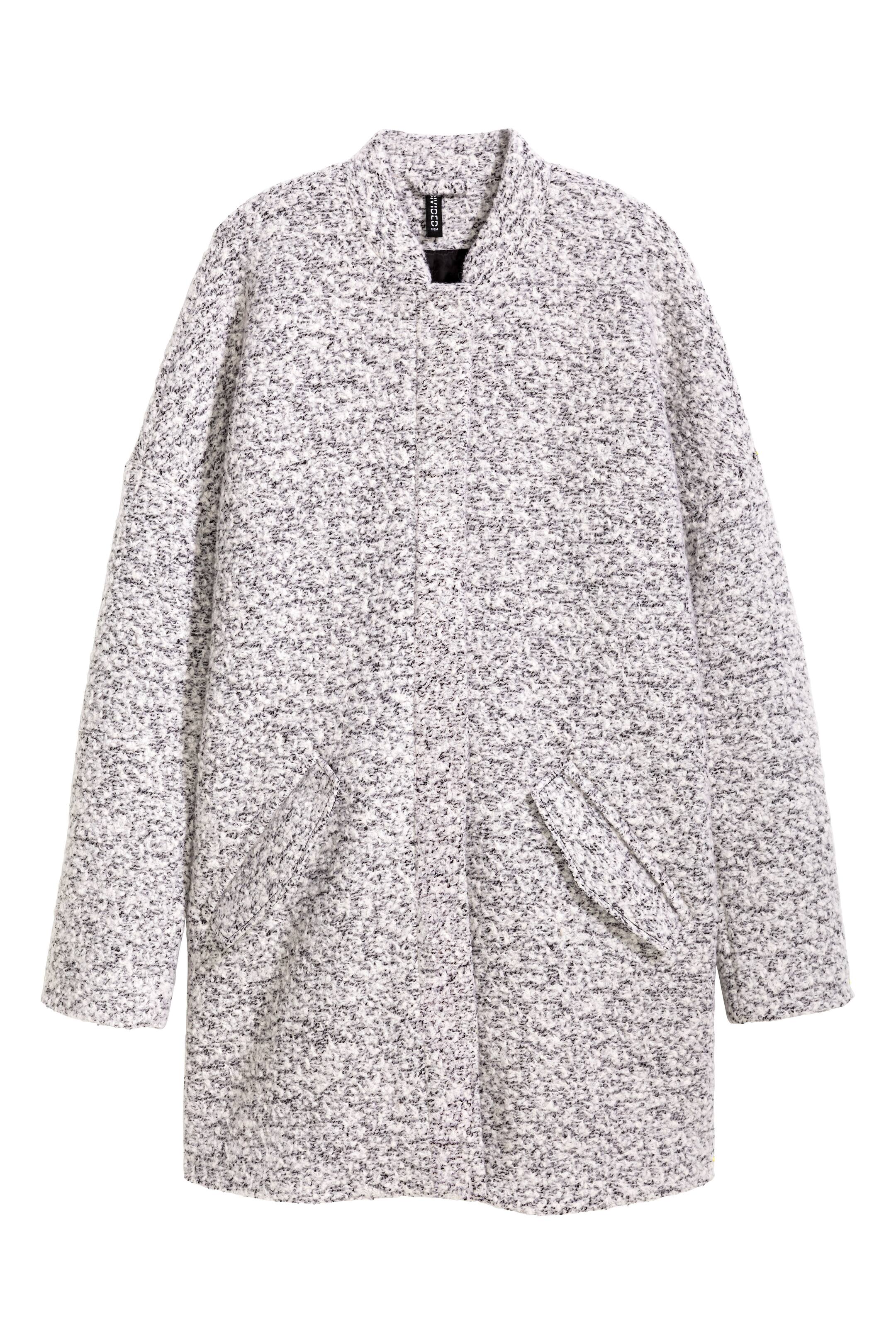 Näytä suurempi kuva: Takki bukleelangasta - Harmaameleerattu - NAISET | H&M FI 1