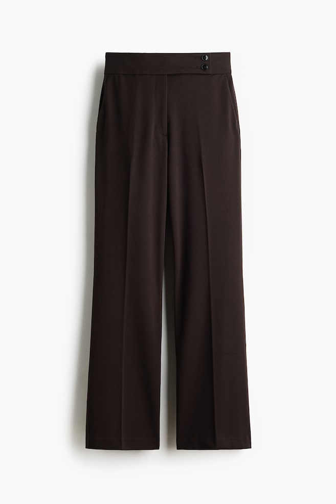 Pantaloni din twill ușor evazați - Maro-închis - 1