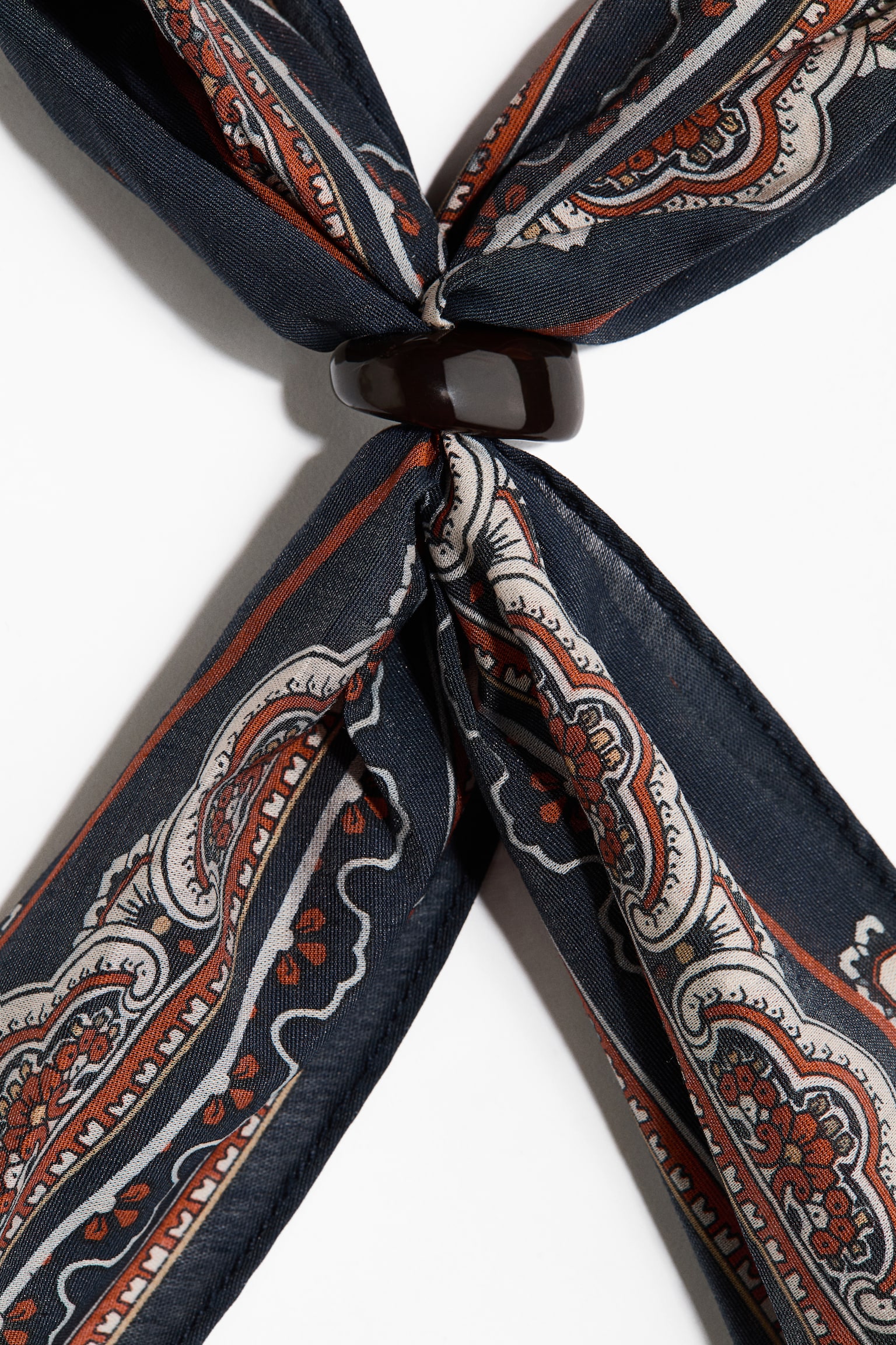 Bead-detail neck scarf - Navy blue/Patterned/White/Zebra print - 2