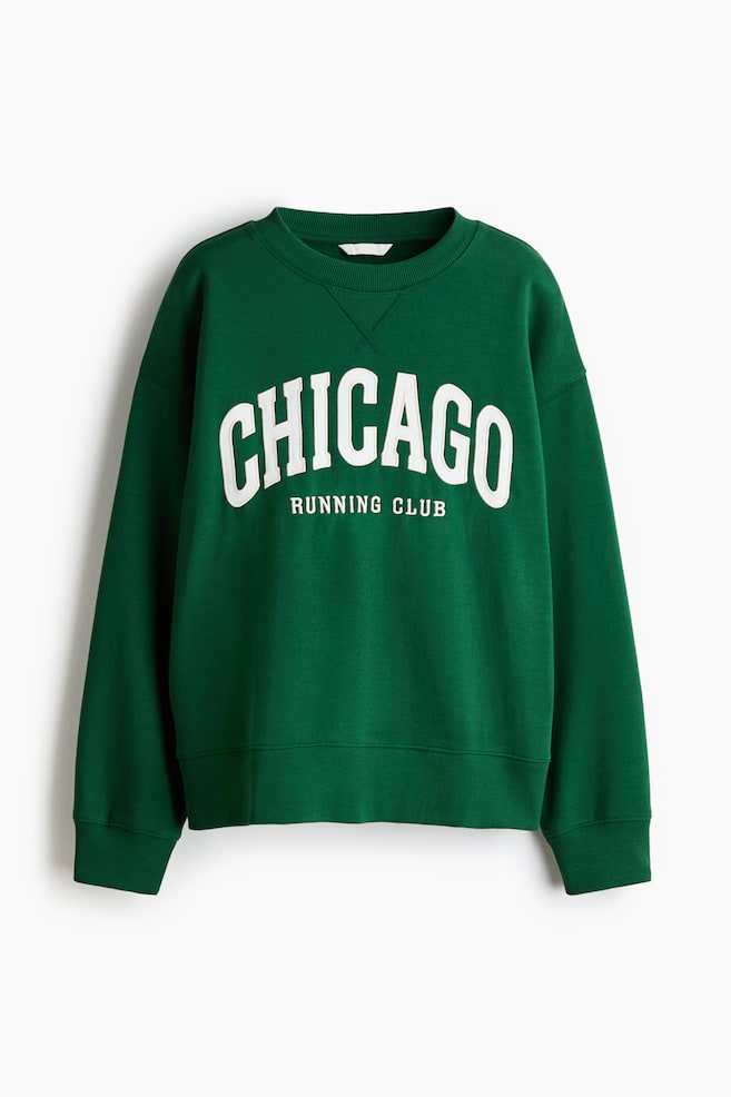Sweatshirt with Motif - Dark green/Chicago/Gray melange/Alto Mare/Light pink/Pilates/Beige/Atelier - 1