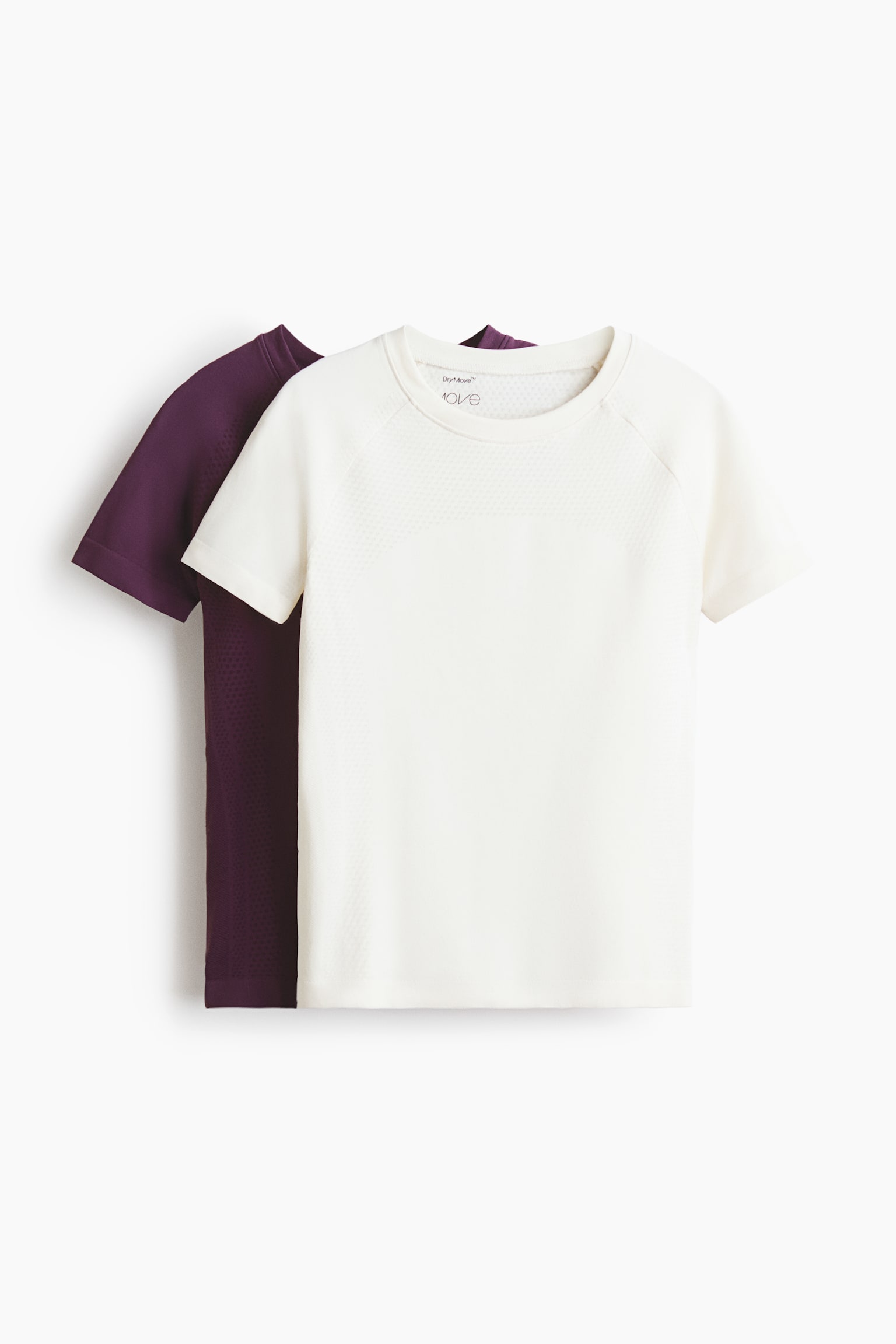 2-pack Seamless Sports tops with DryMove™-Viola scuro/bianco - 1