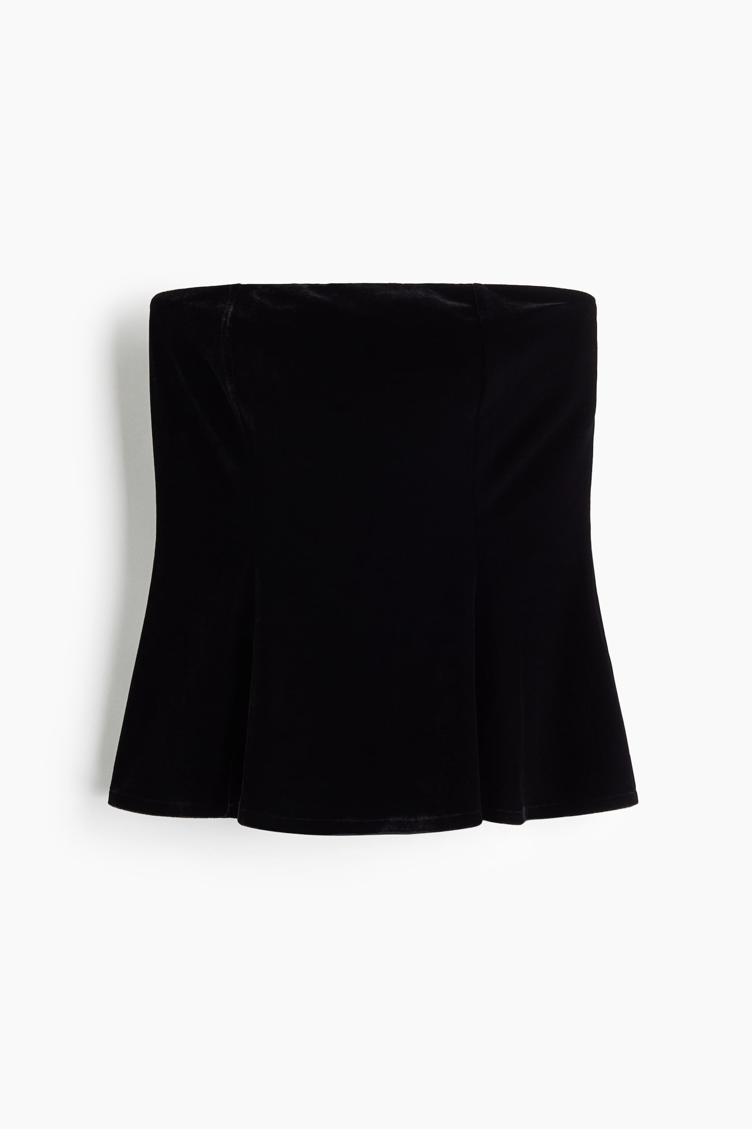 Velour bandeau top - Black