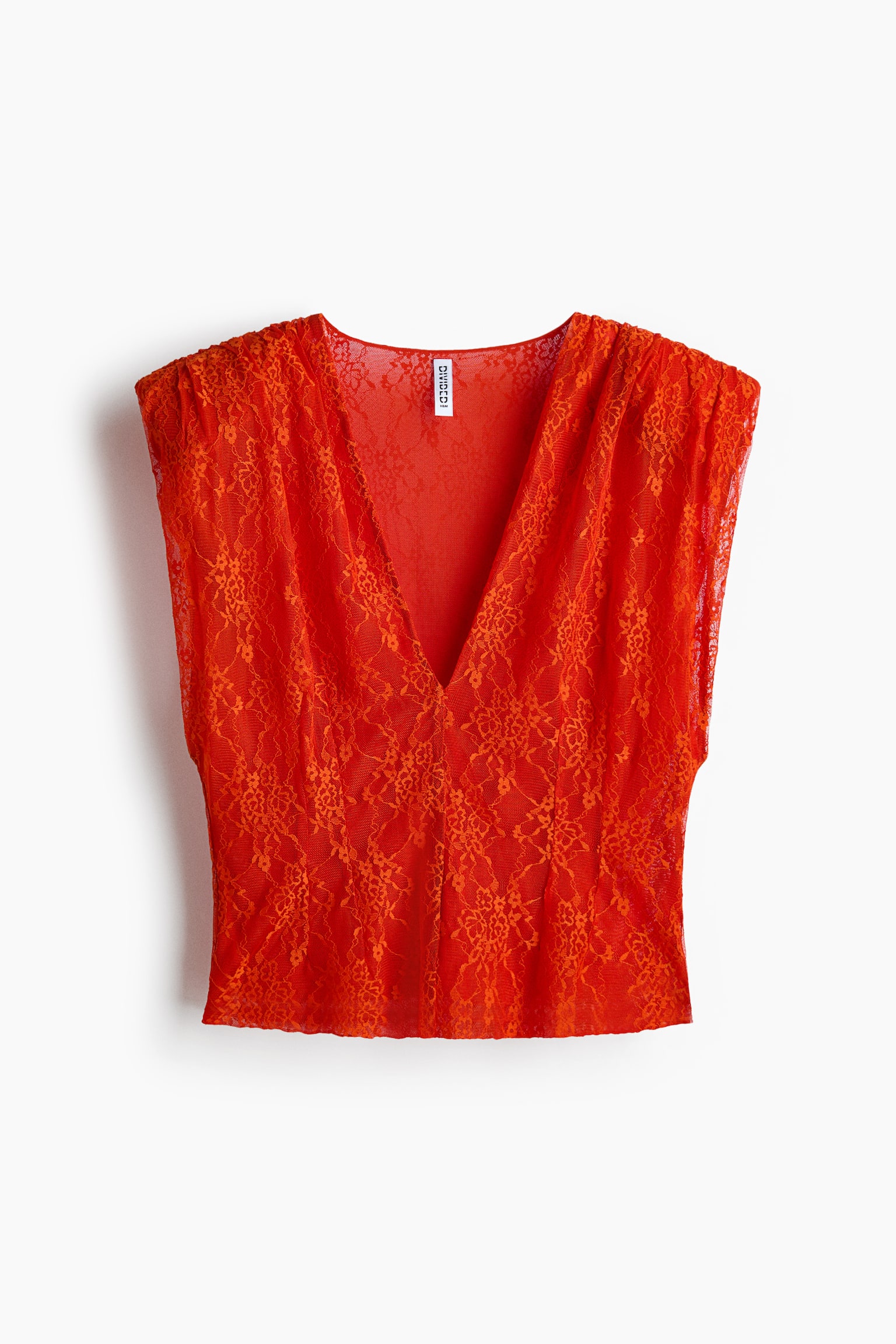 V-neck lace top - Dark orange