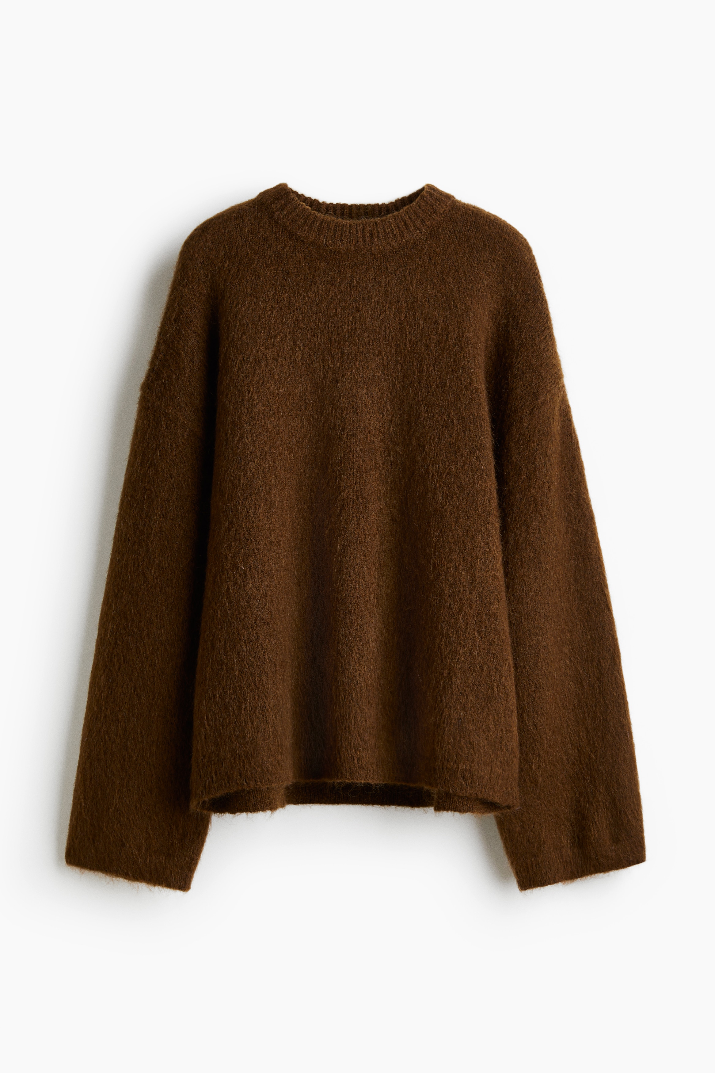 Oversized genser i mohairmiks - Mørk brun/Mørk brun/Mørk gråmelert/Lys rosa/Blekgul