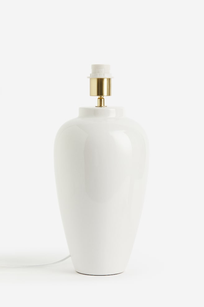 Pied de lampe en céramique - Blanc/Noir - 1