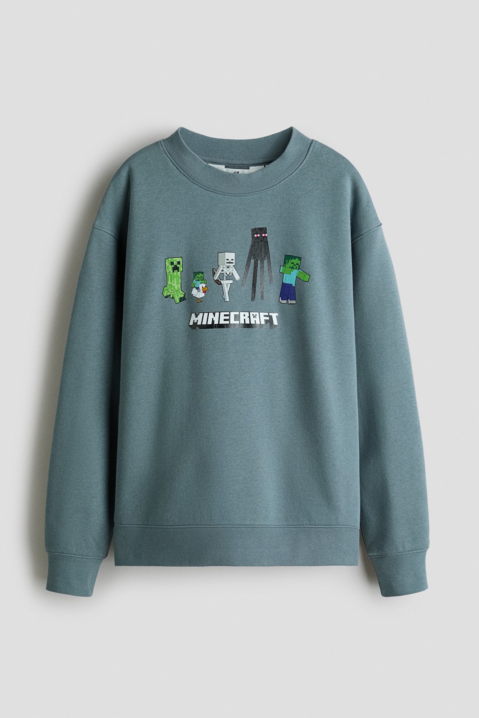 Print-motif sweatshirt - Dusty Turquoise/Minecraft/Black/SmileyWorld® - 1