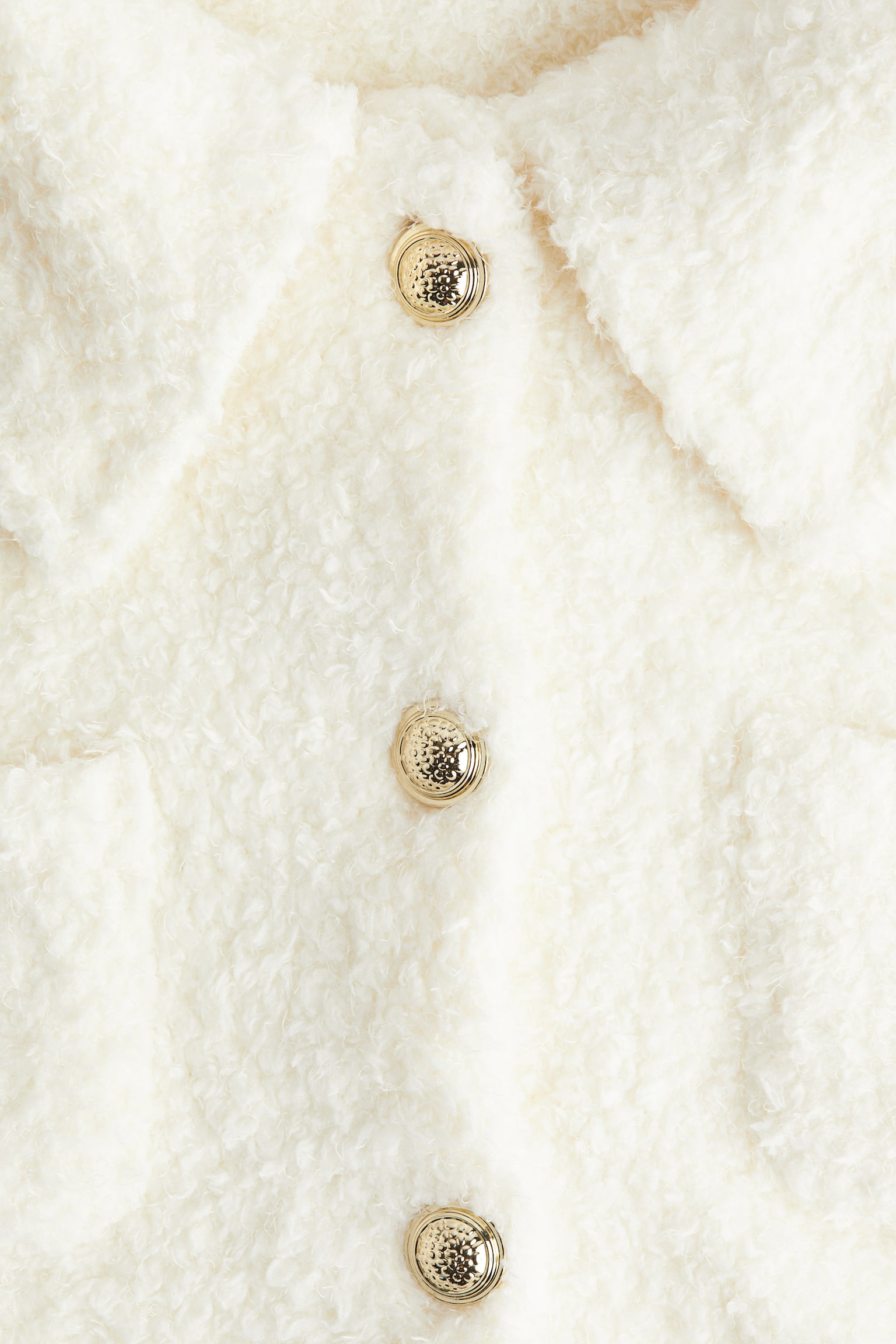 Short-sleeved teddy cardigan - White - 5