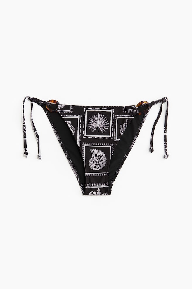 Bragas de bikini con lazos - Negro/Diseño/Amarillo - 1