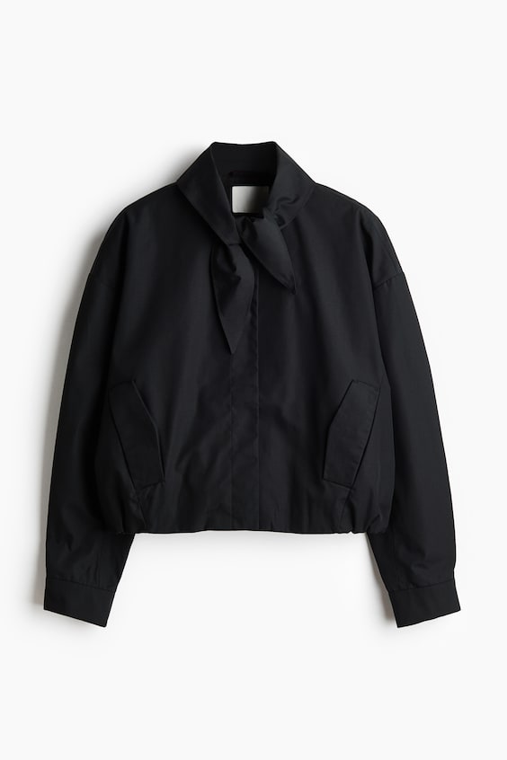 Женские куртки H&M Scarf-Collar Bubble-Hem Jacket