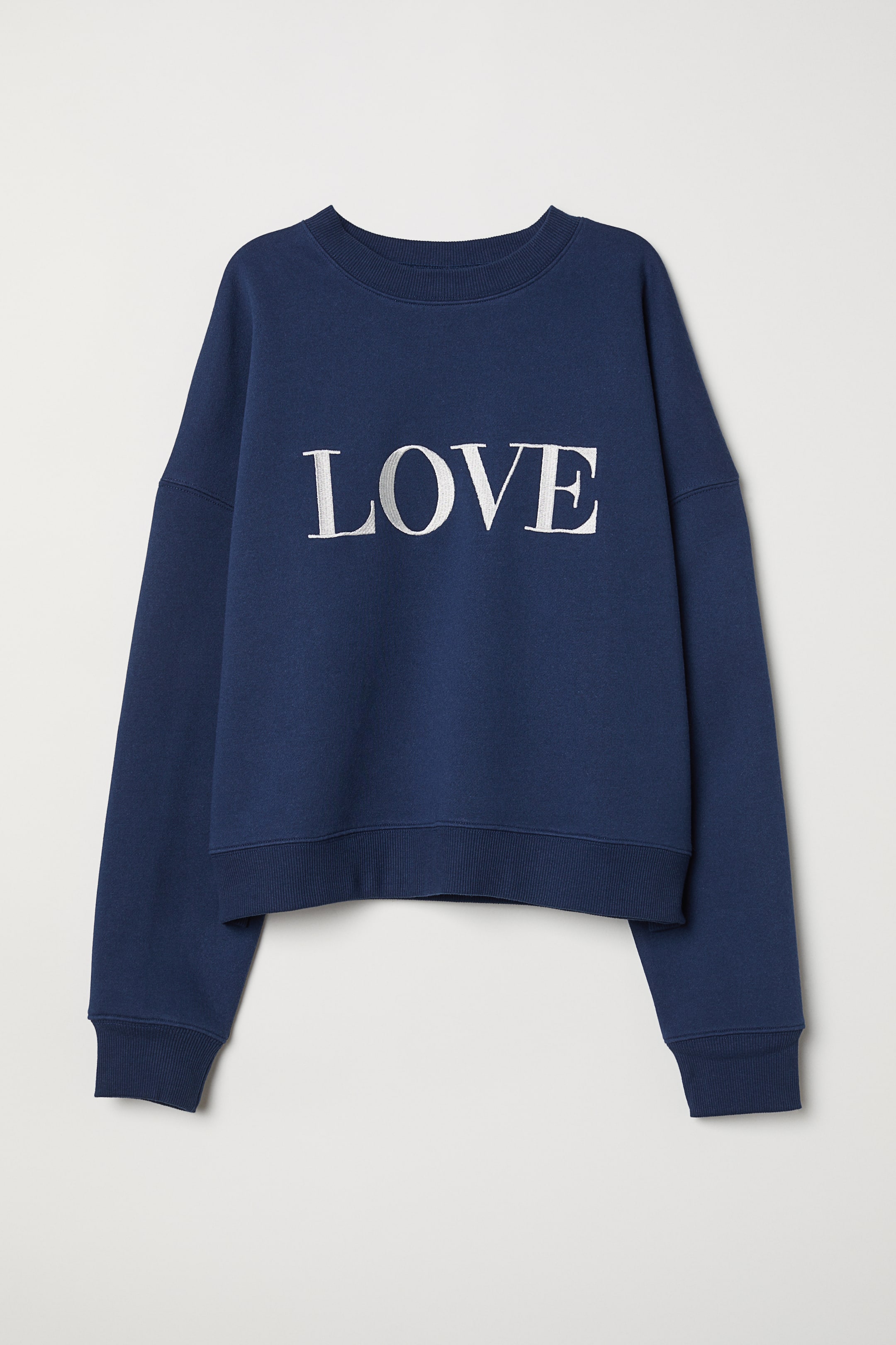 View larger image: Sweatshirt with a motif - Dark blue/Love - Ladies | H&M 1