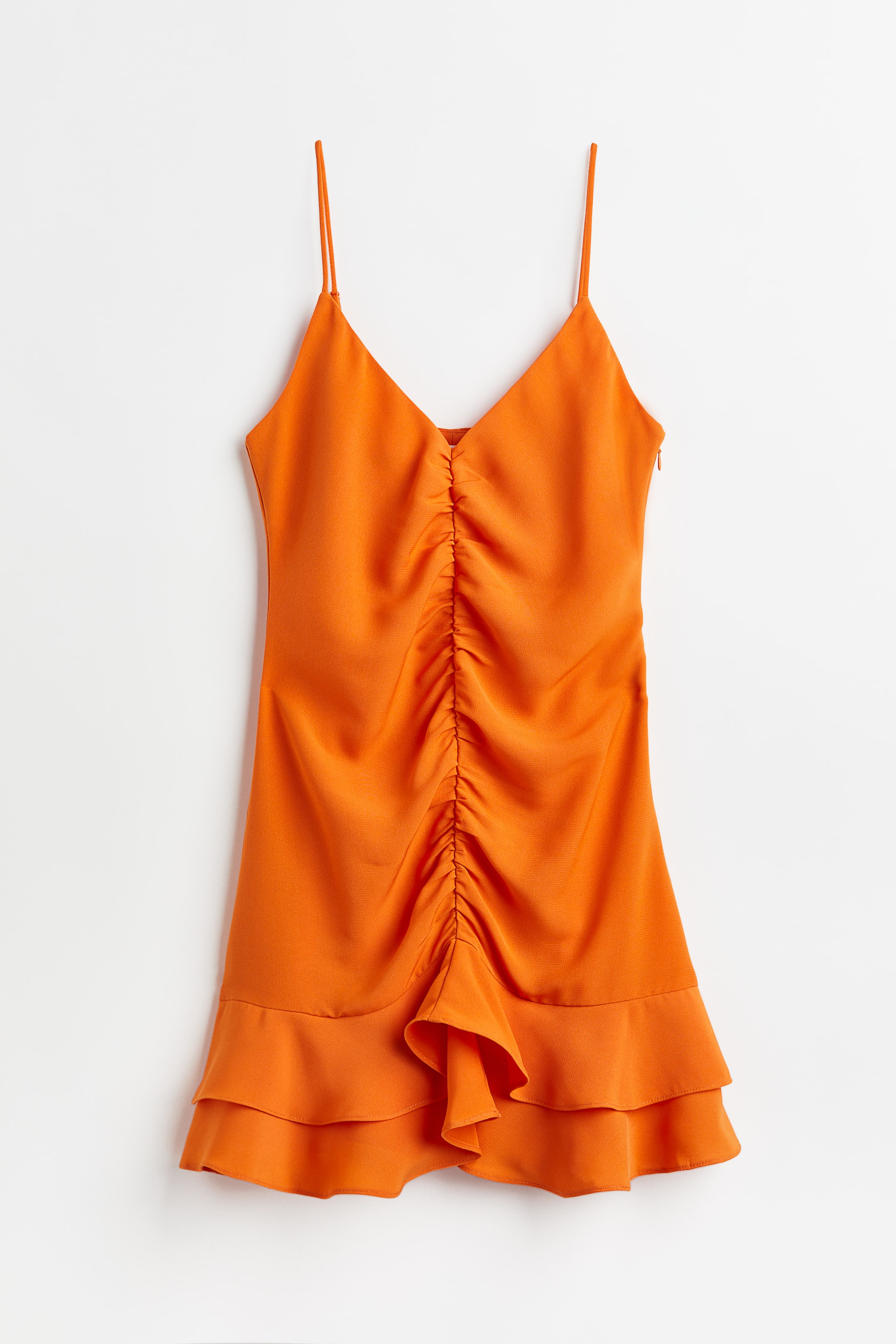 Agrandir l'image: Robe en crêpe à base volantée - Orange - FEMME | H&M FR 1