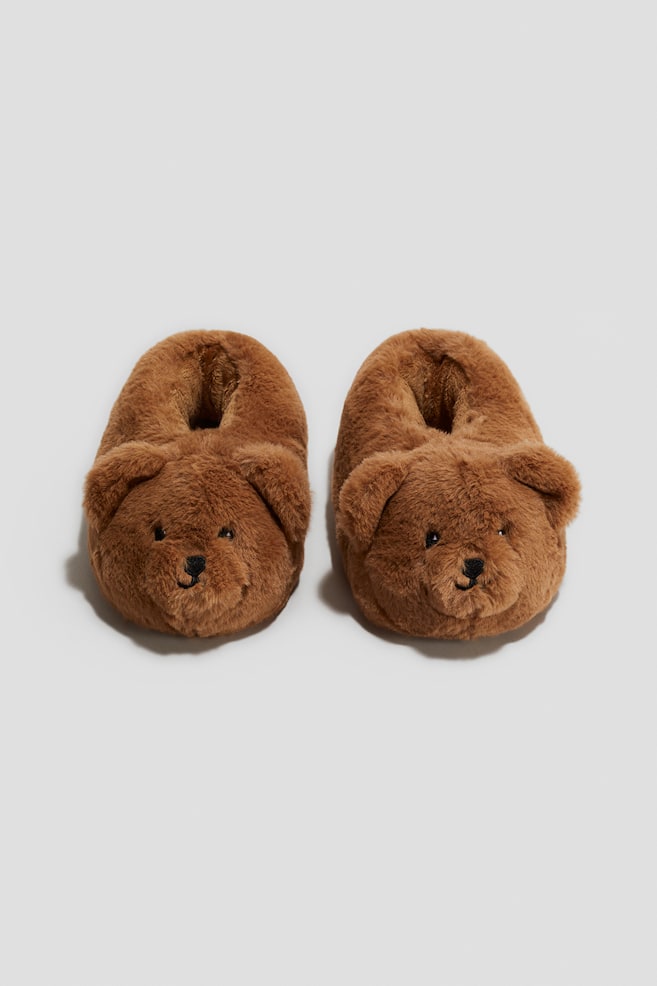 Teddy bear slippers - Brown - 1