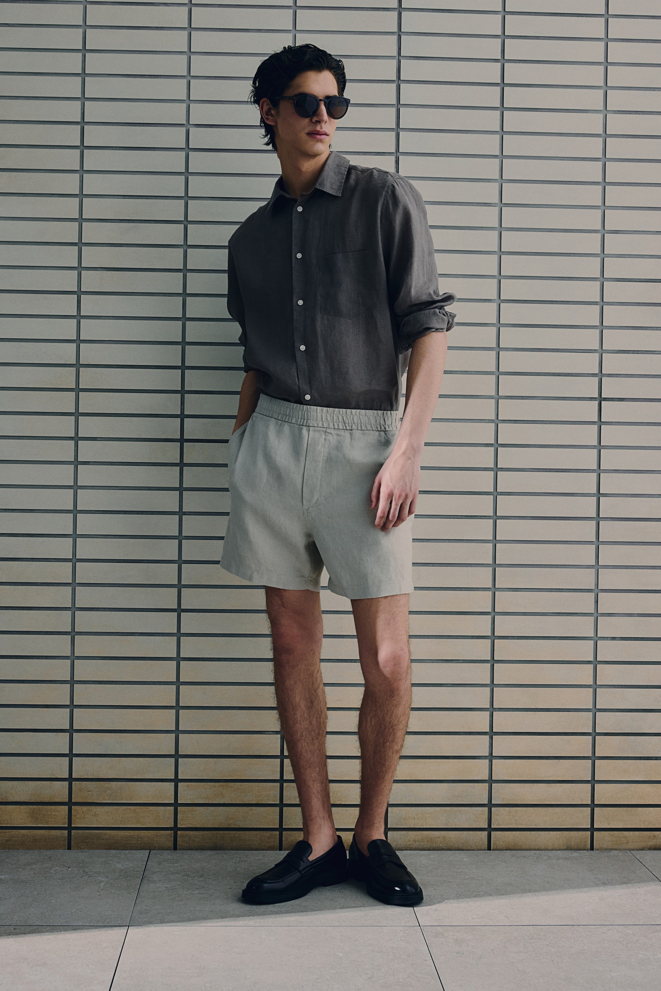 Regular Fit Linen Shorts