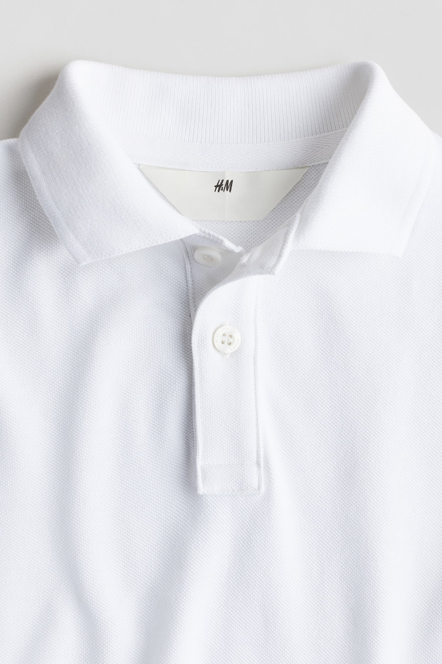 Cotton piqué polo shirt - White - 4