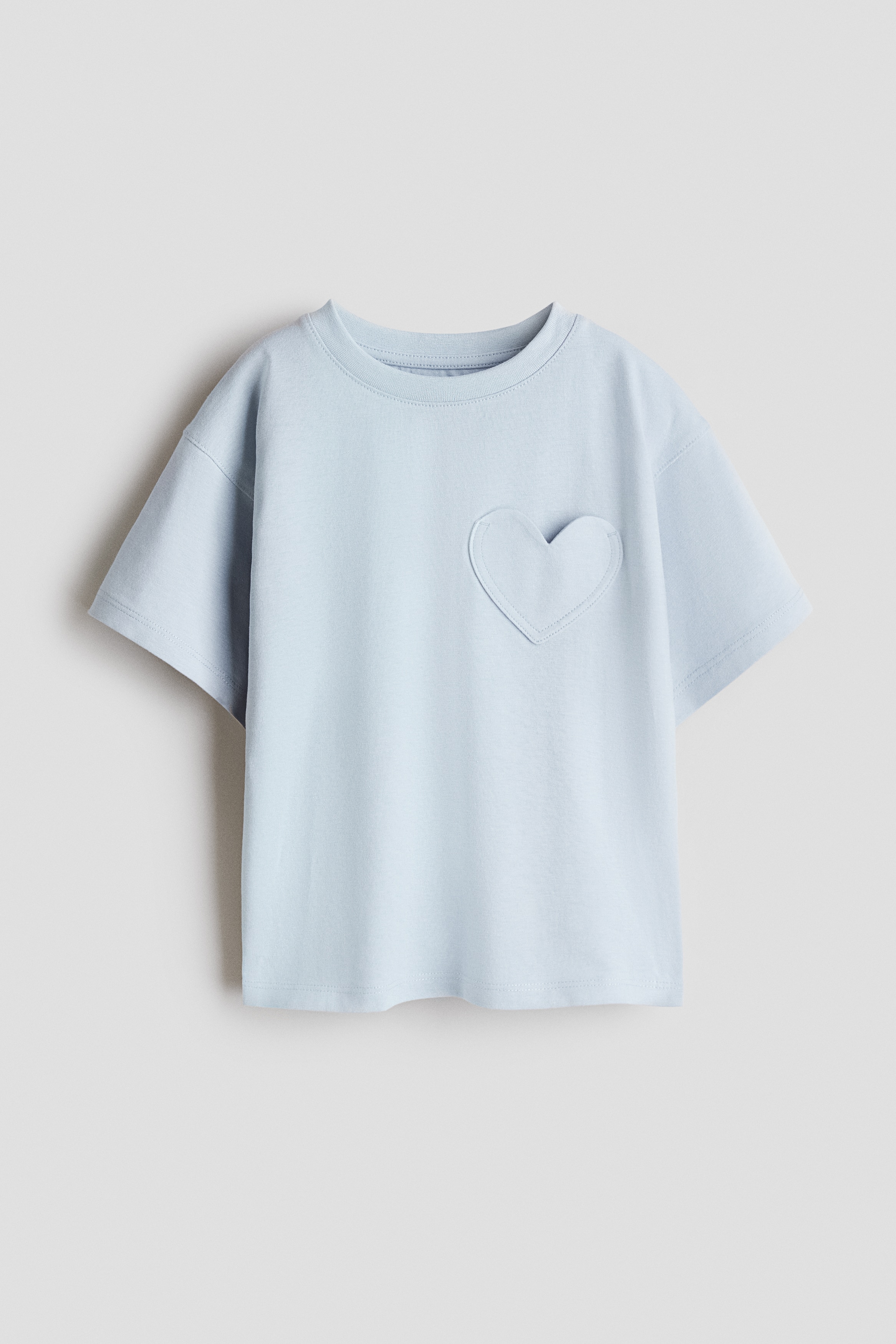 Light blue/heart Oversized Cotton T-Shirt for kids | H&M US
