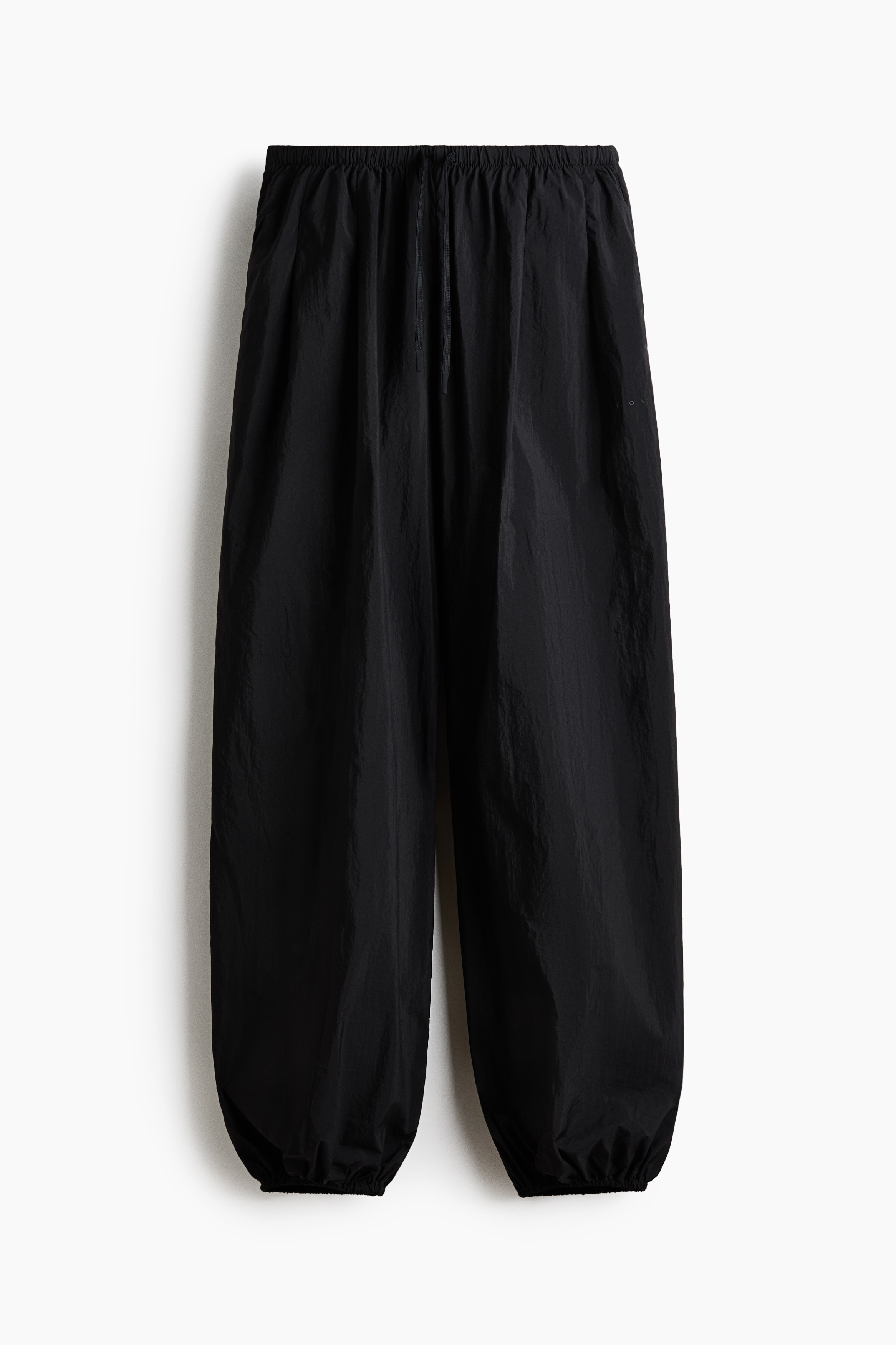 Water-Repellent Balloon-Leg Sports Pants - Black/Cobalt blue