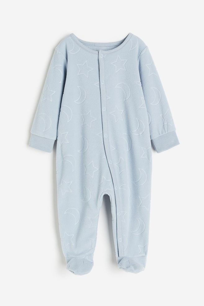 Pyjama en polaire - Bleu clair/Rose/cœurs - 1
