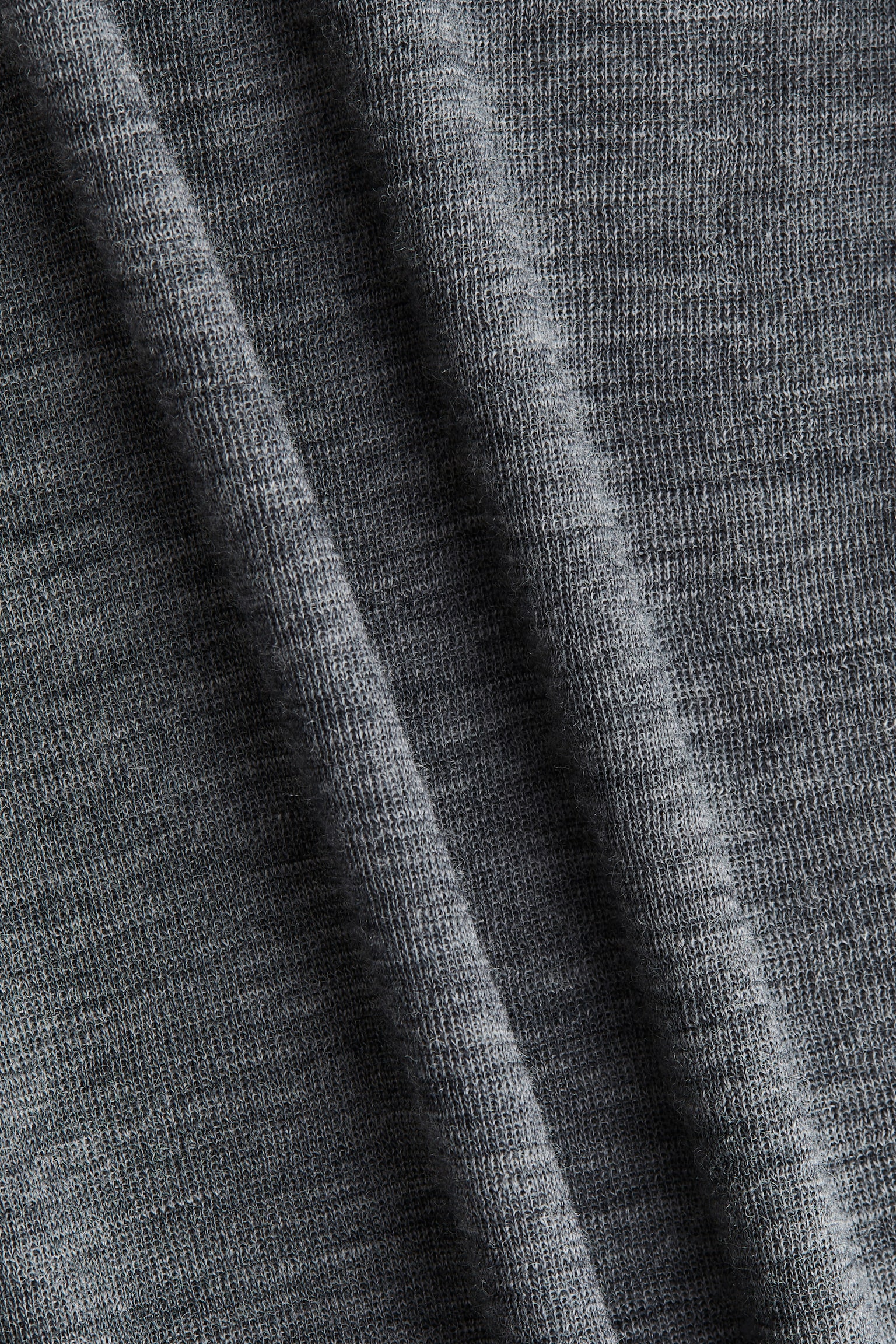 Top de lana con cuello alto - Gris oscuro jaspeado/Crema - 7