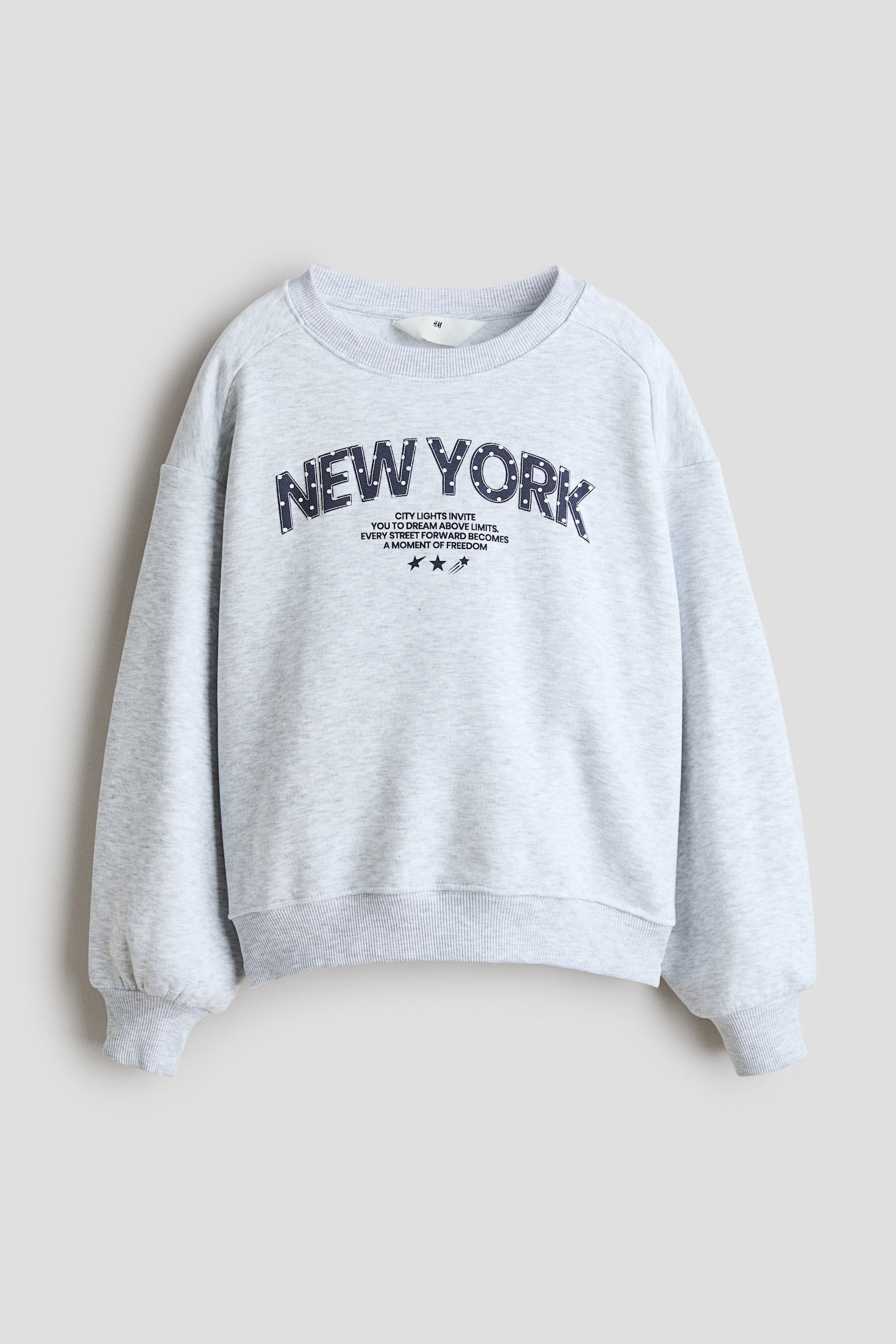 Felpa con stampa - Grigio chiaro mélange/New York/Beige chiaro/orsetti