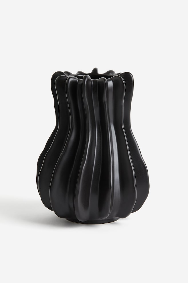 Vase aus Steingut - Schwarz - 1