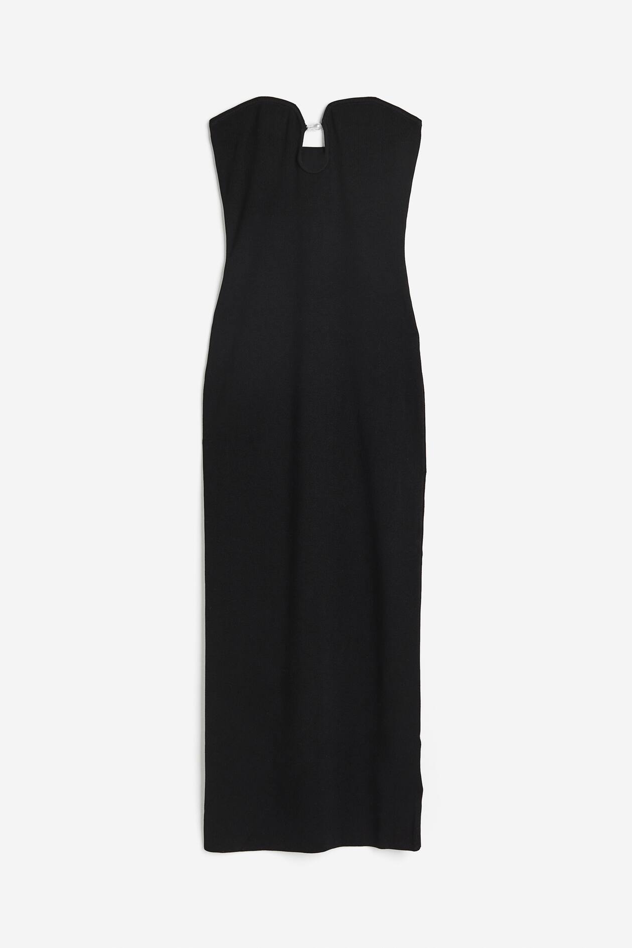 h&m black tube dress Women's Black Bead-detail tube dress