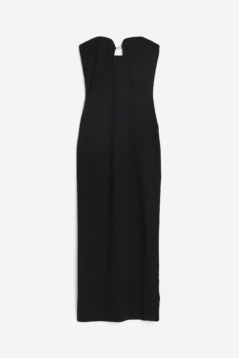 h&m black tube dress Women's Bead-detail trimmed bodice featuring a Size:34x32 Burgundy Dress - Mini laborday25