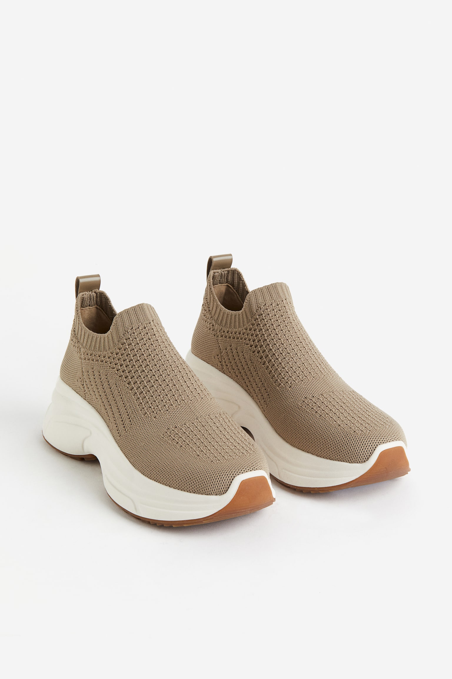 Fully Fashioned Sock Sneakers - Beige/Cream - 2